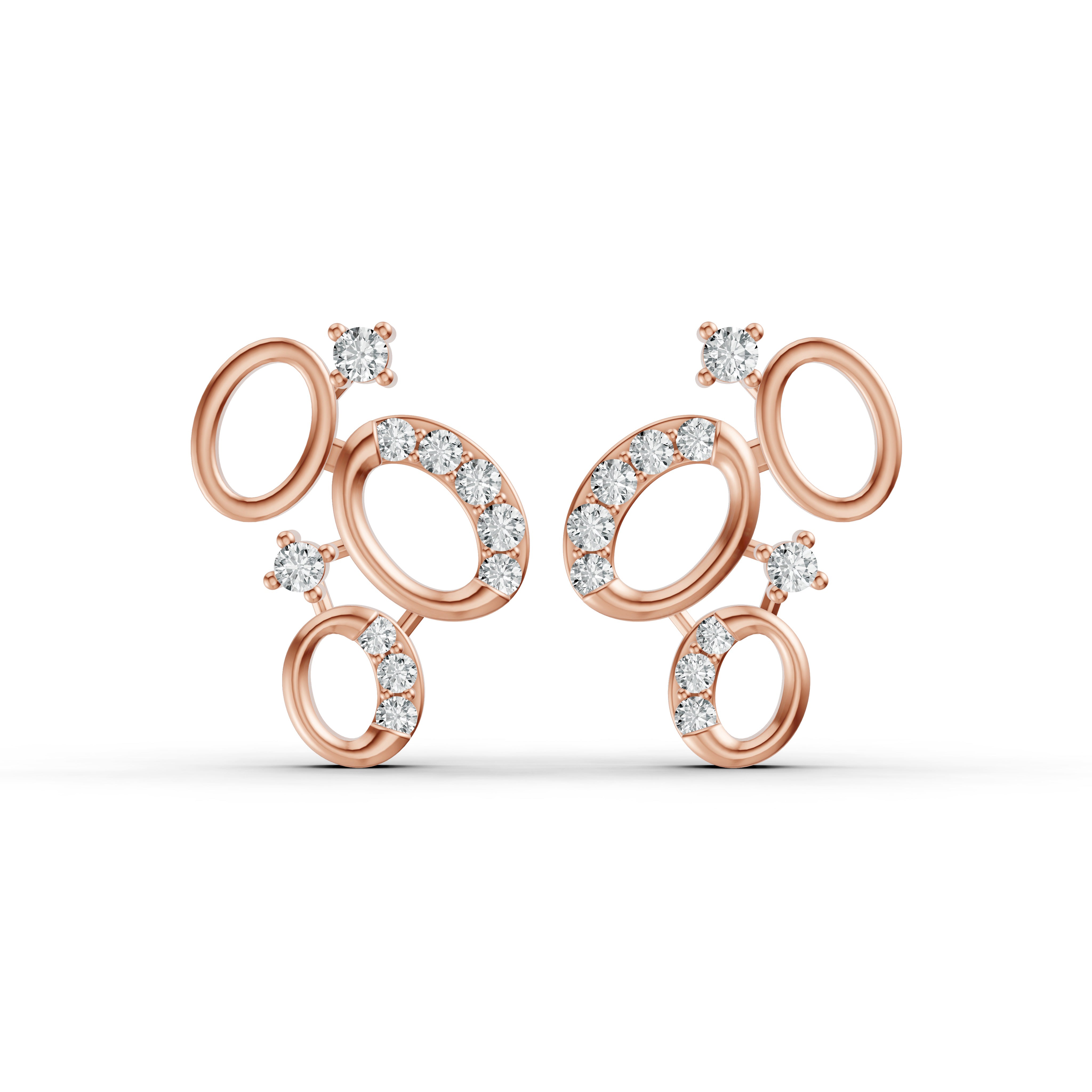 Cosmic Orbit Cluster Diamond Earrings
