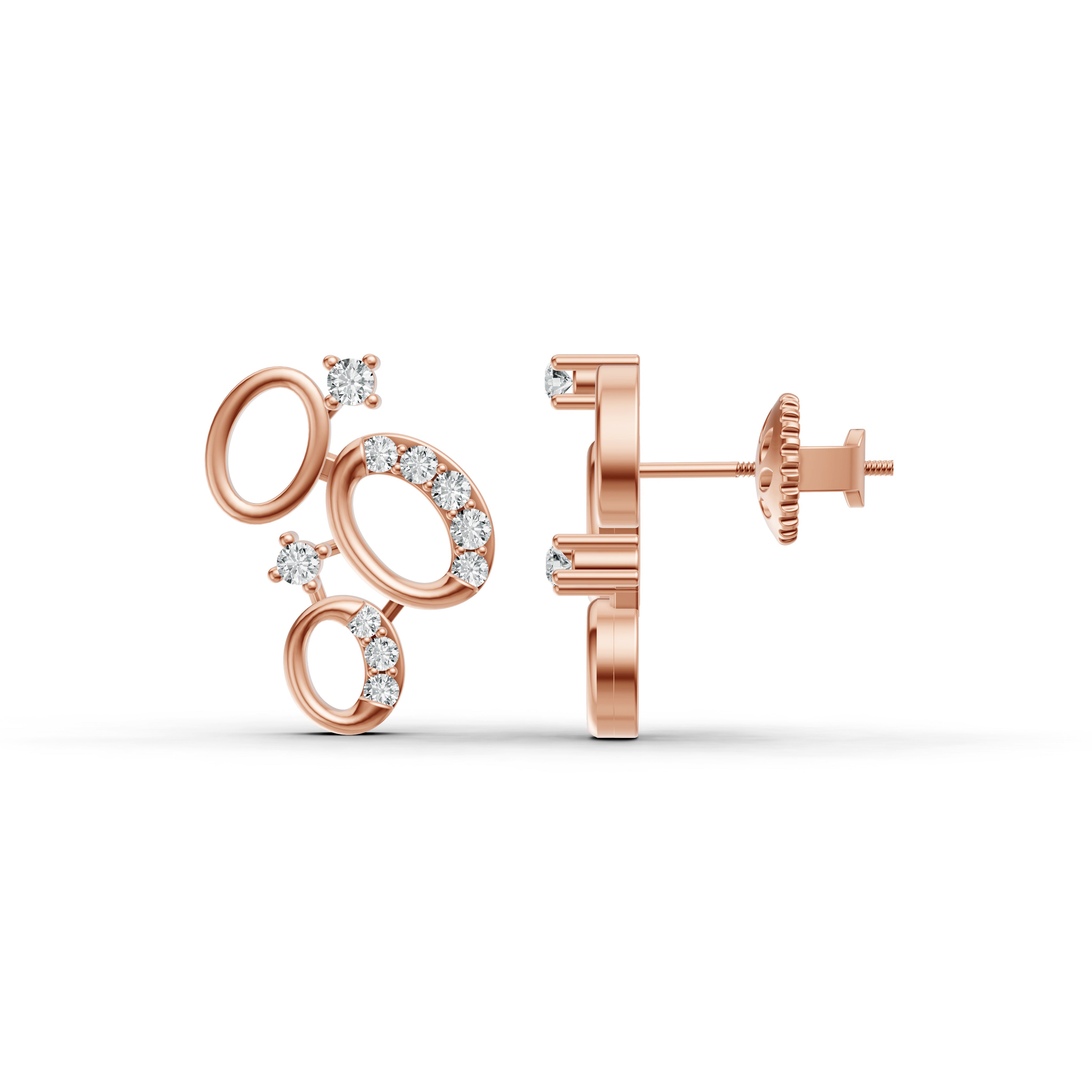 Cosmic Orbit Cluster Diamond Earrings