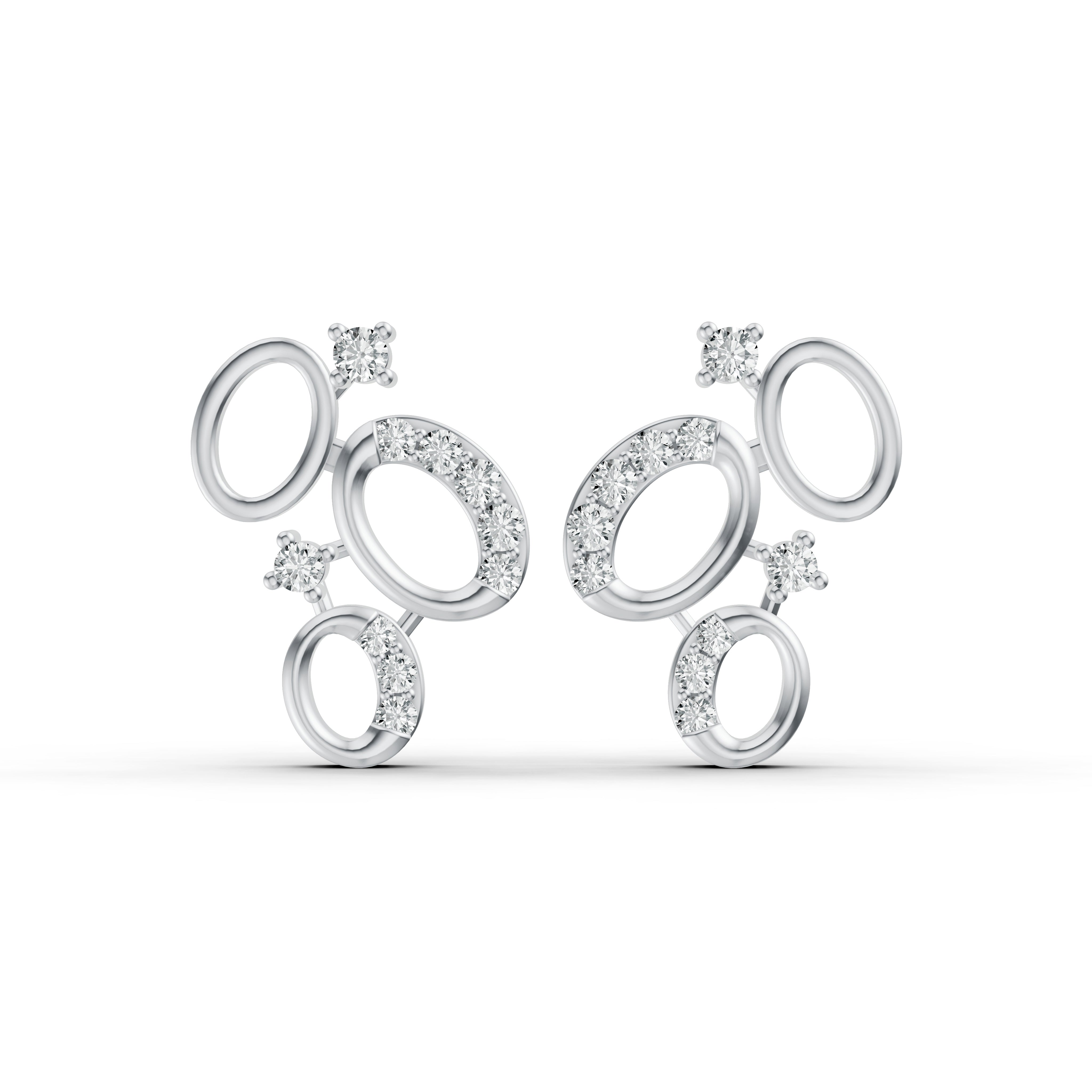 Cosmic Orbit Cluster Diamond Earrings