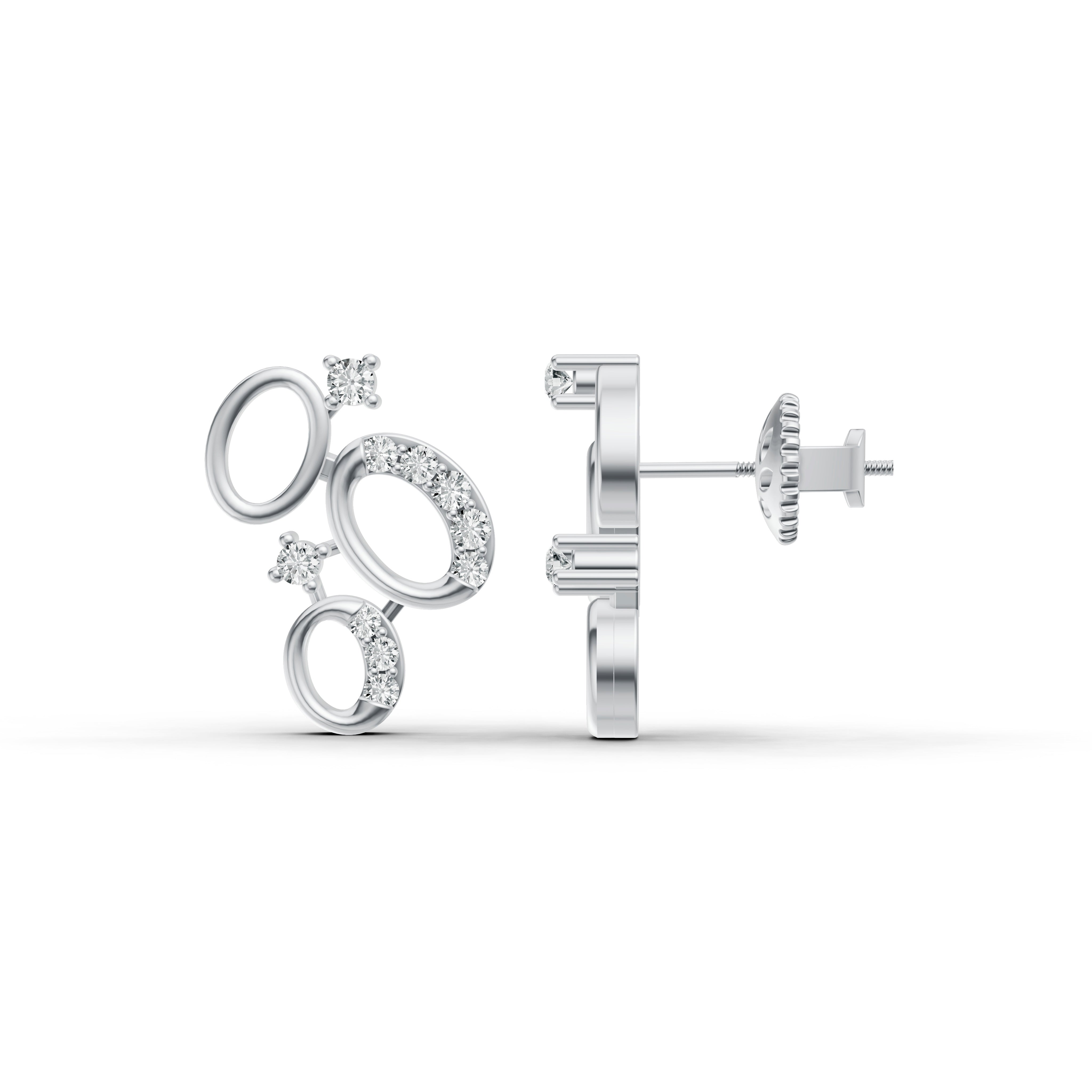 Cosmic Orbit Cluster Diamond Earrings