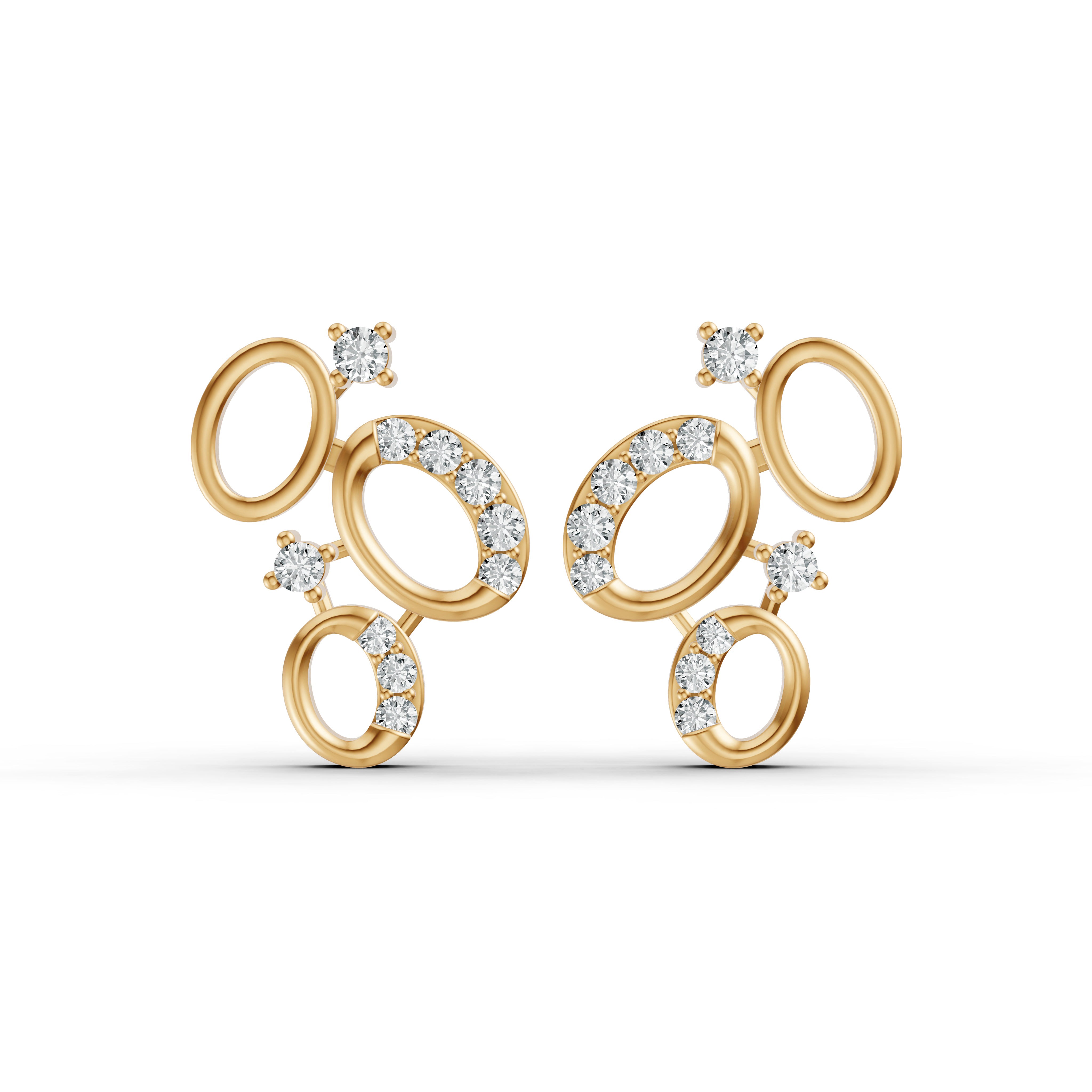 Cosmic Orbit Cluster Diamond Earrings