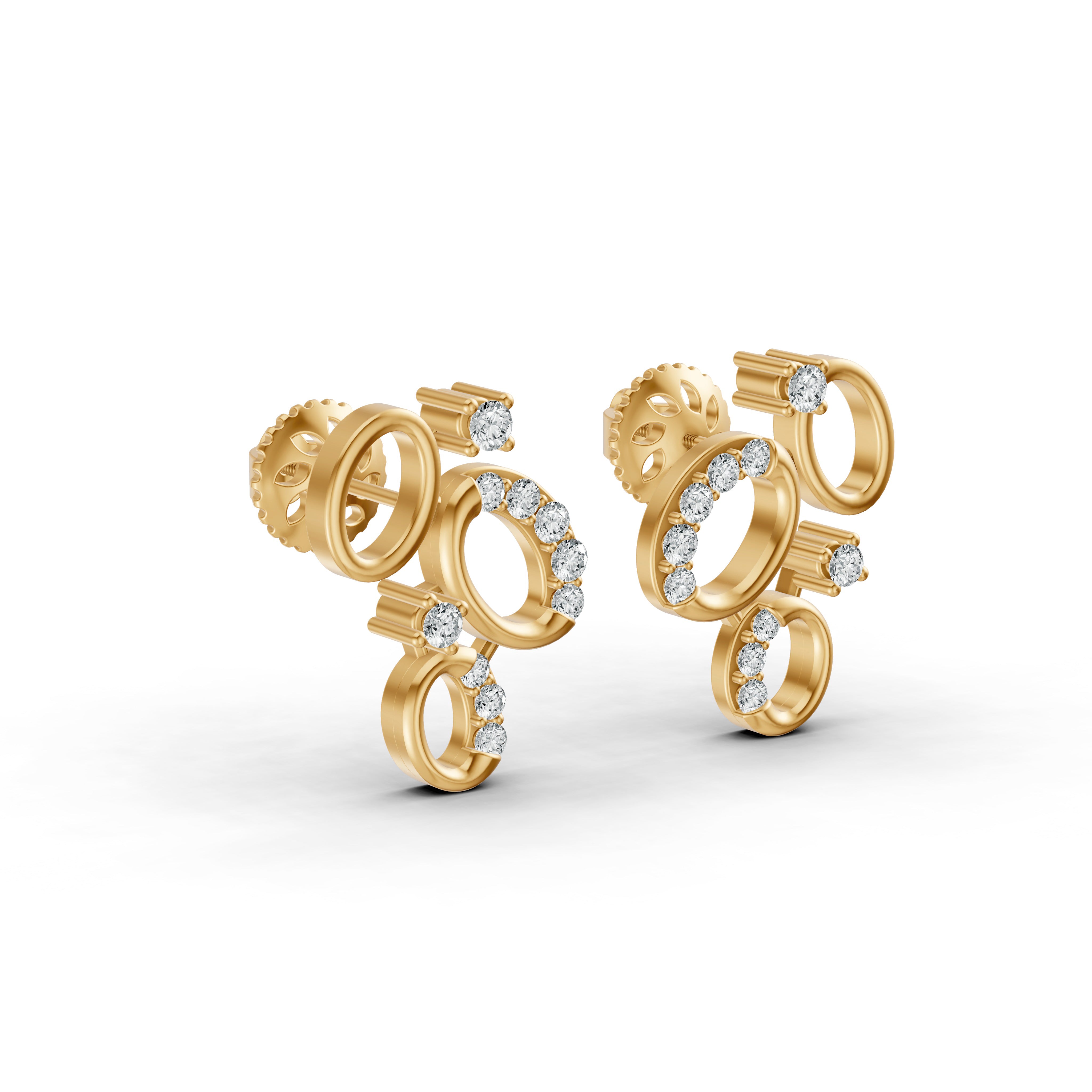 Cosmic Orbit Cluster Diamond Earrings