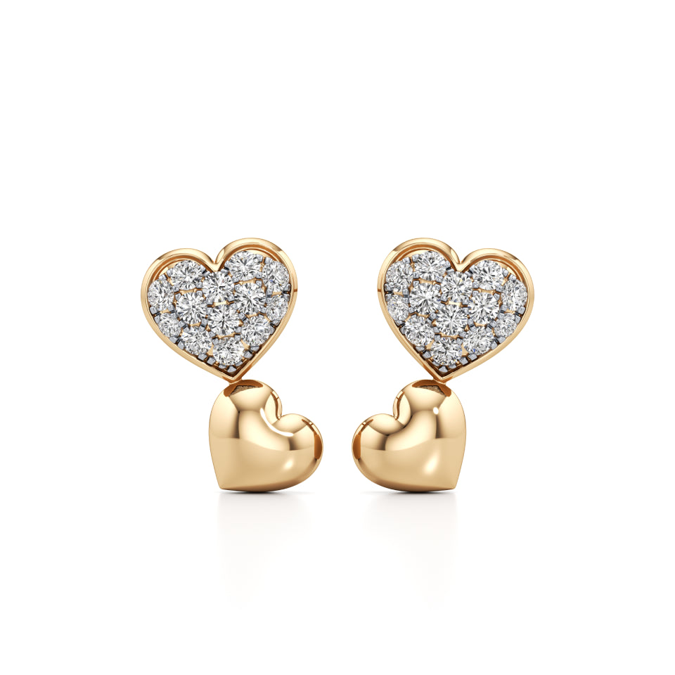 Heartbeat Stud Diamond Earrings