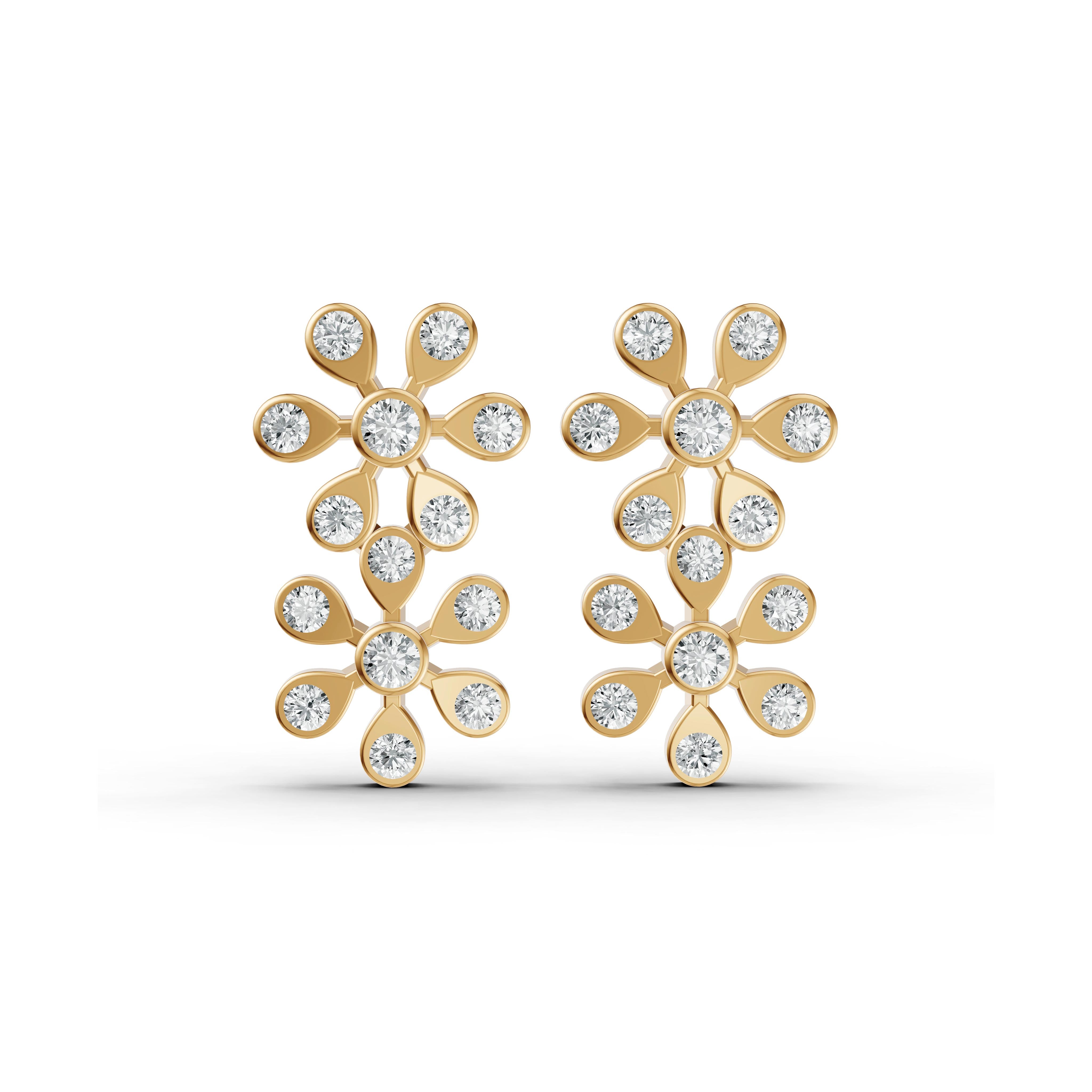 Daisy Cluster Diamond Stud Earrings