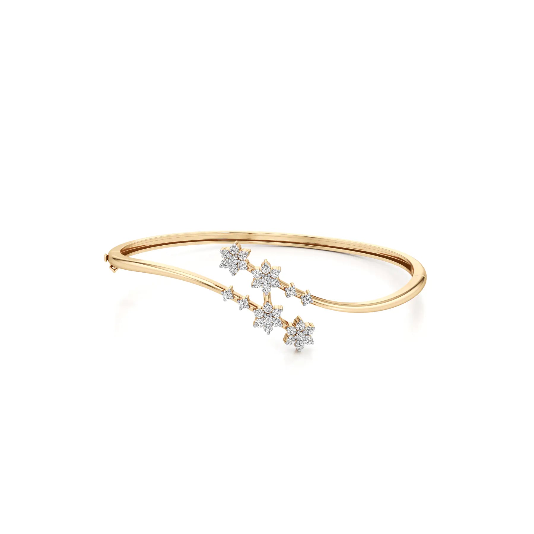 Chic 4-Floret Bloom Diamond Bracelet