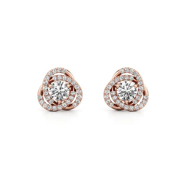 Detachable Solitaire Entwined Circled Diamond Earrings