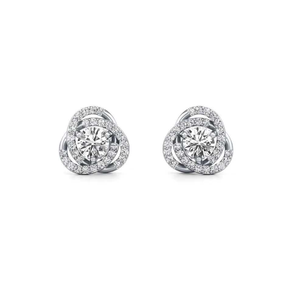 Detachable Solitaire Entwined Circled Diamond Earrings