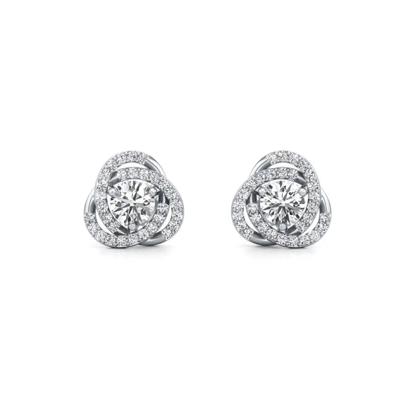 Detachable Solitaire Entwined Circled Diamond Earrings