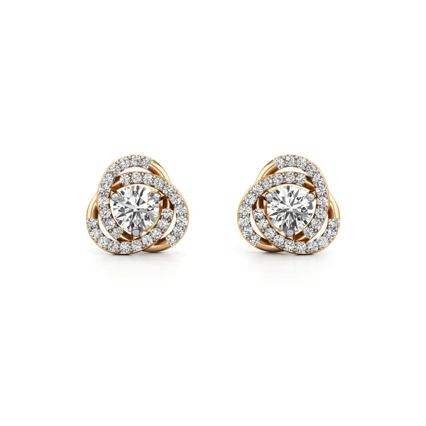 Detachable Solitaire Entwined Circled Diamond Earrings