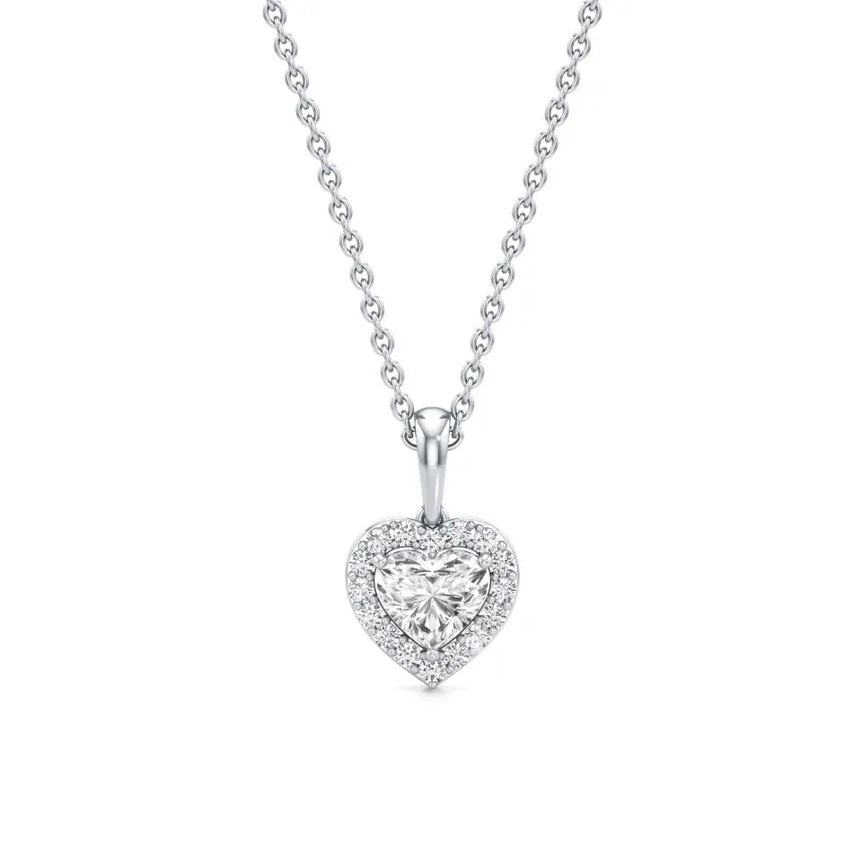 Bold Heart Solitaire Diamond Pendant