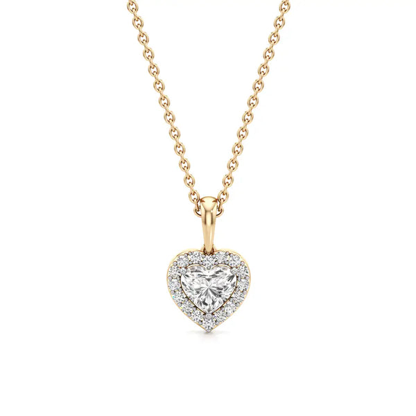 Bold Heart Solitaire Diamond Pendant