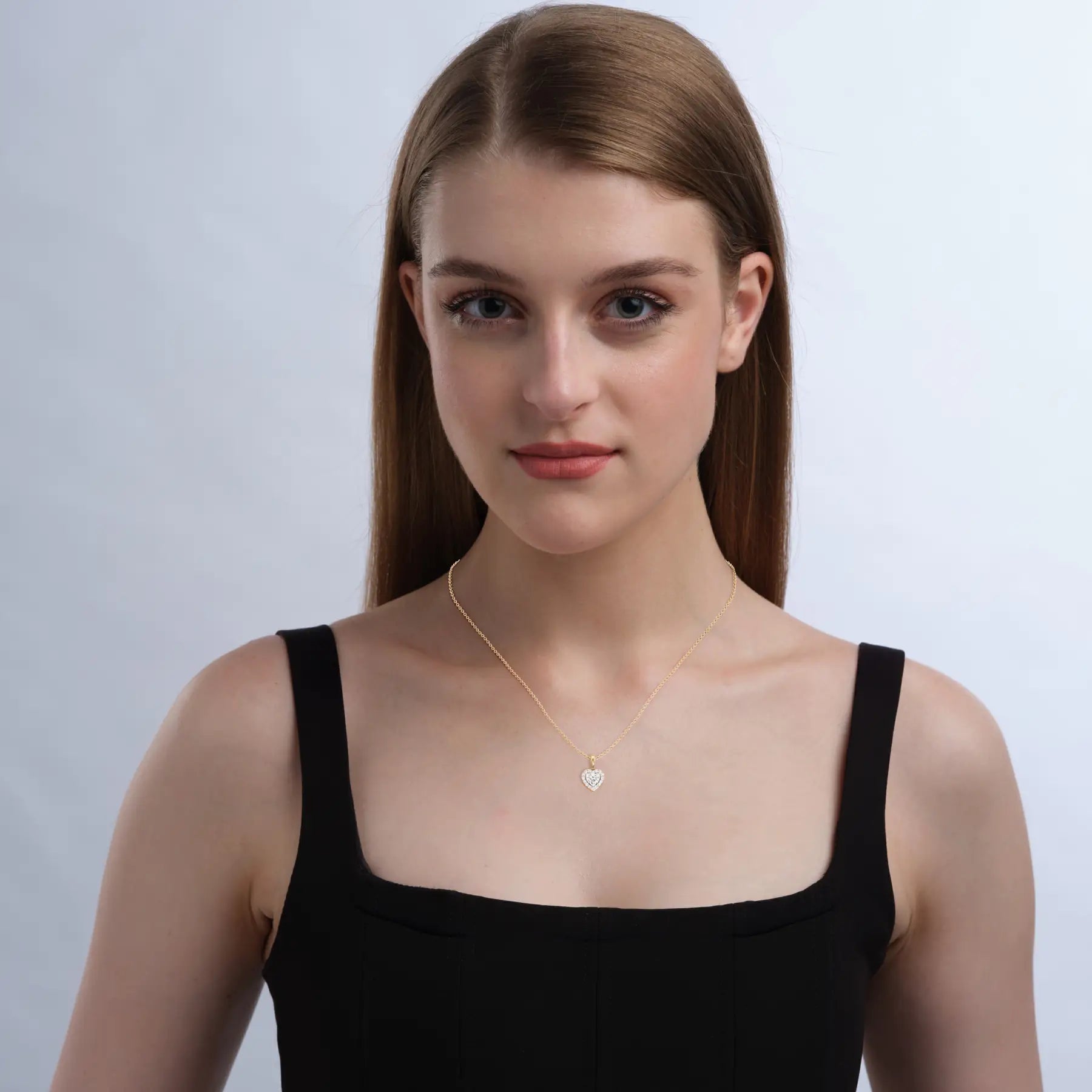 Bold Heart Solitaire Diamond Pendant