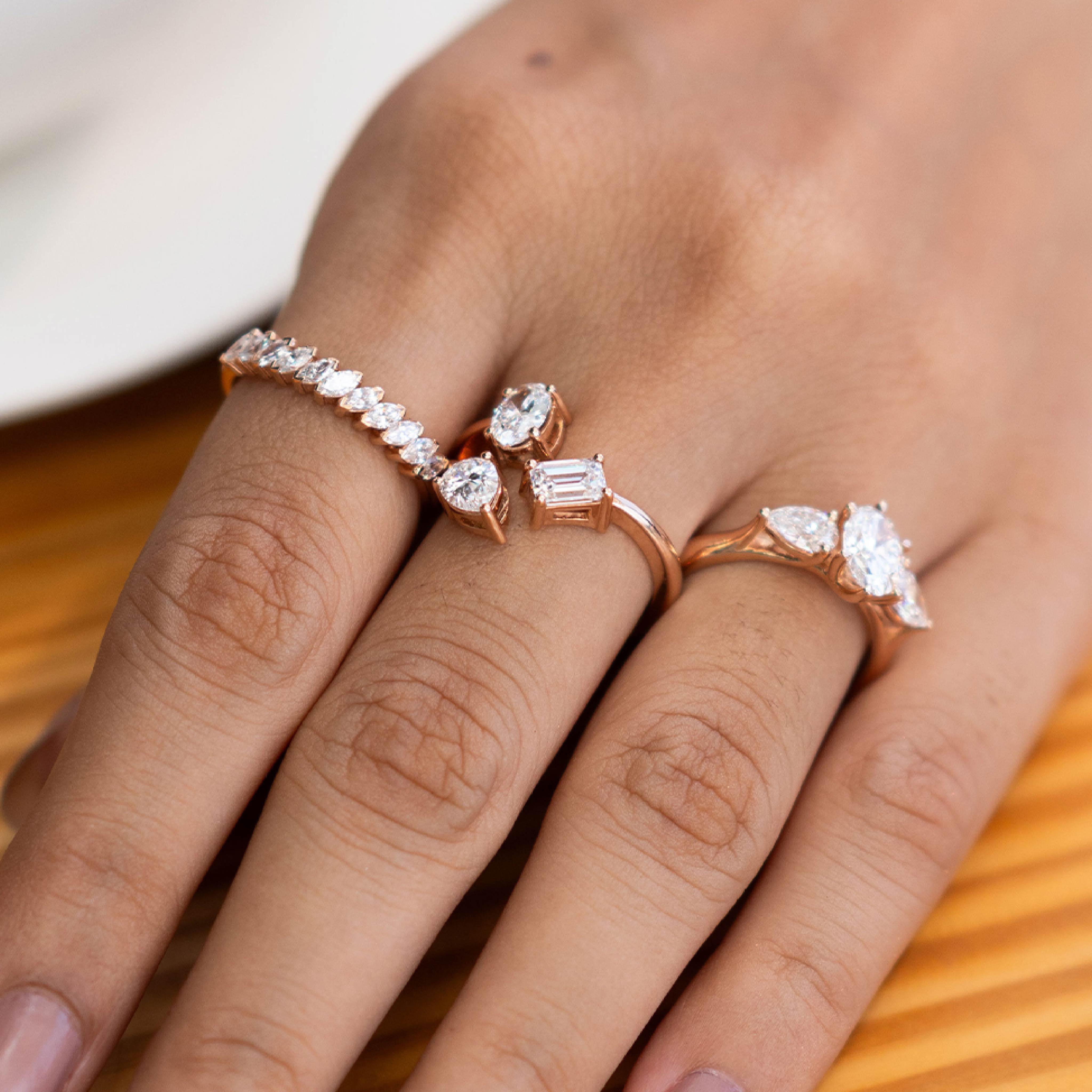 Marquise Diamond Band Ring