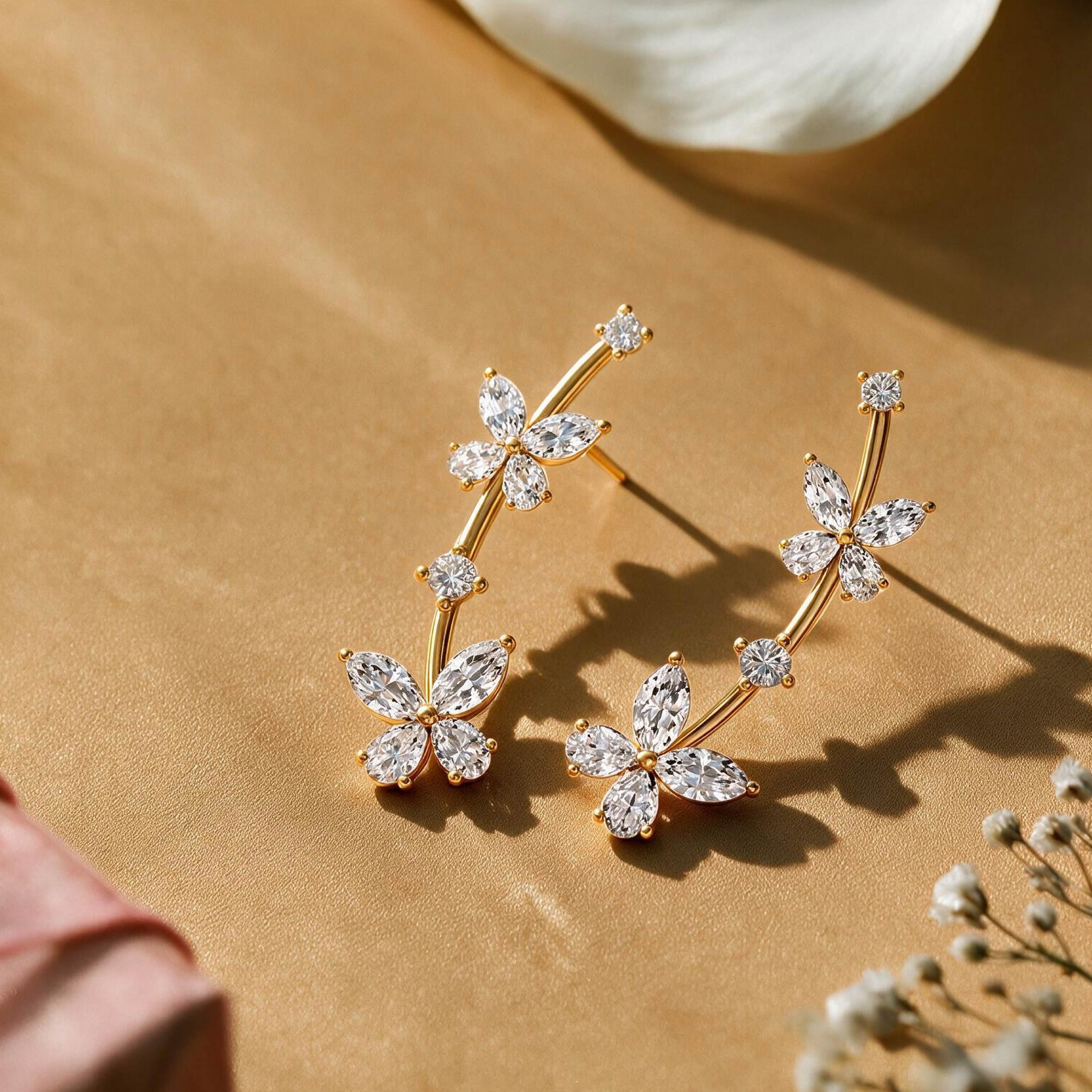 Floral Vine Diamond Ear Cuff