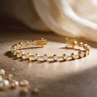 Spaced Bezel Diamond Tennis Bracelet