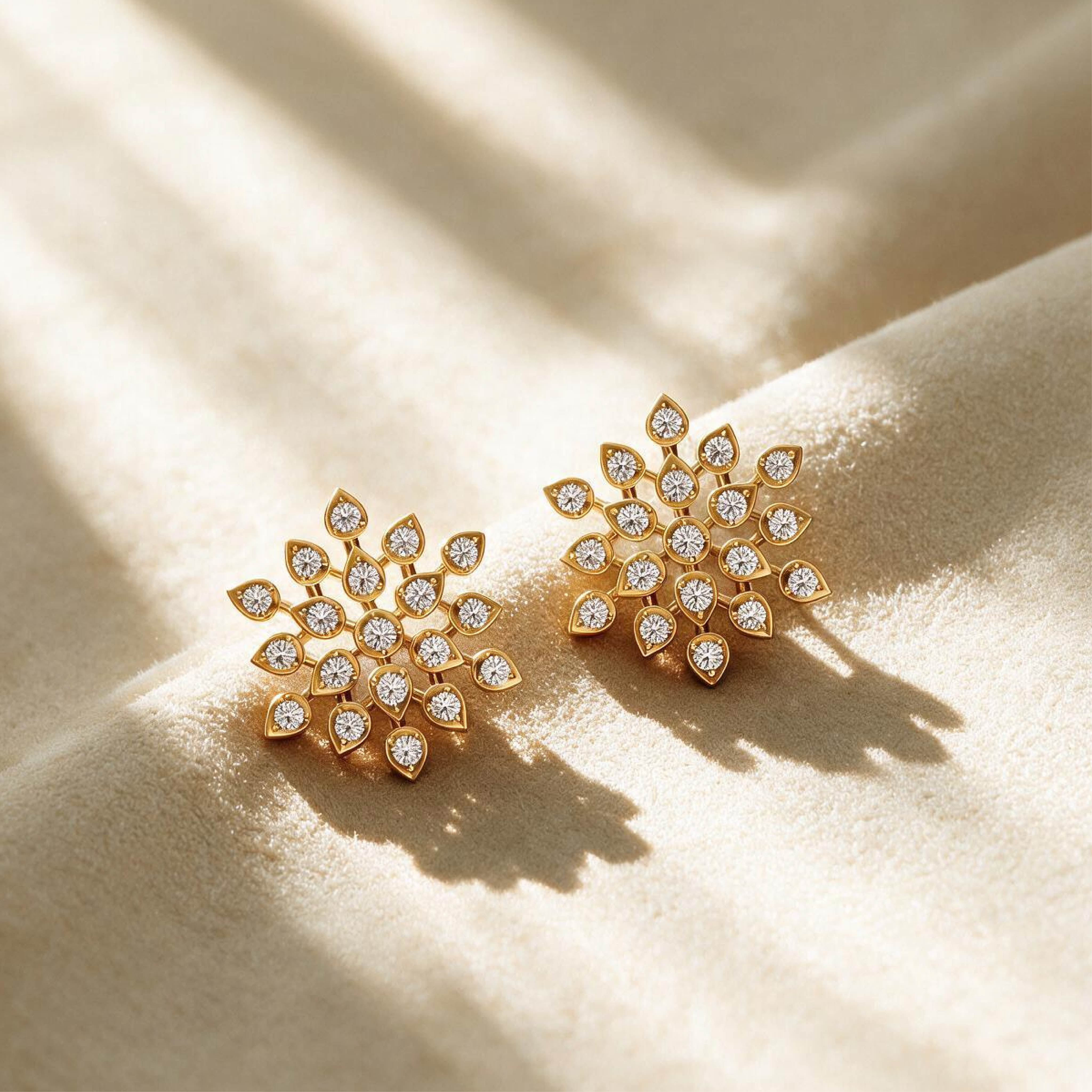 Floral Radiance Diamond Stud Earrings
