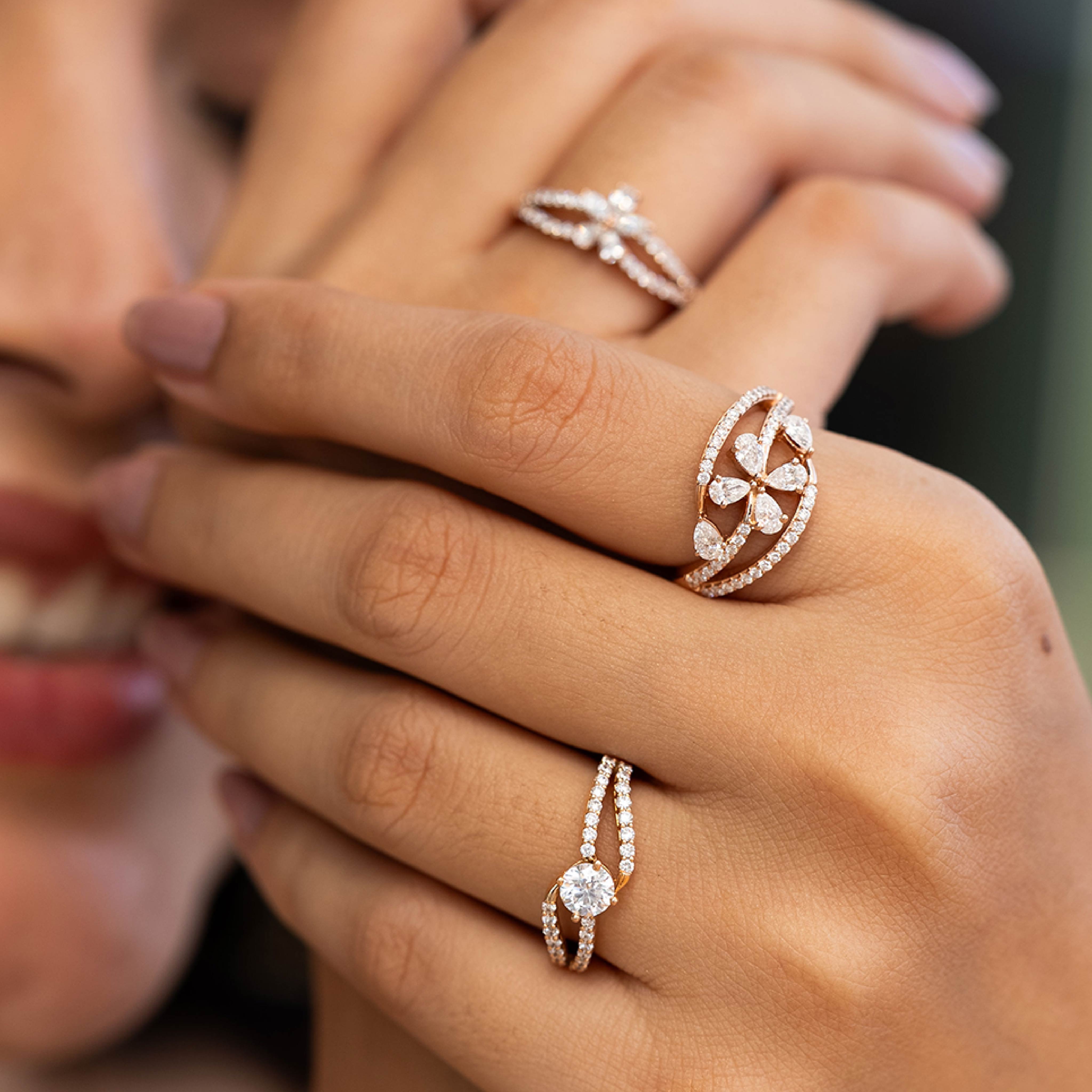 Solitaire Crossover Diamond Ring