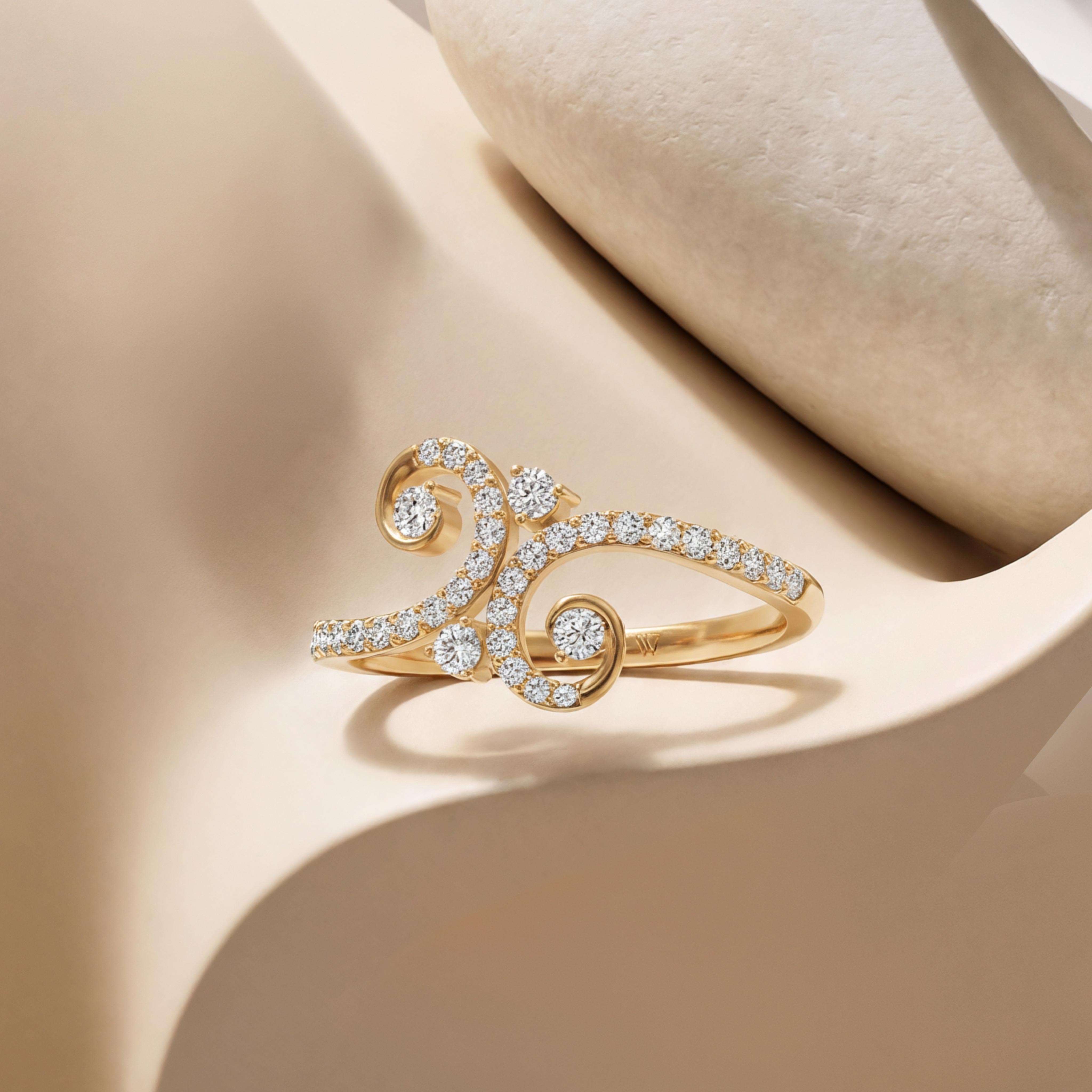 Blooming Fern Diamond Ring