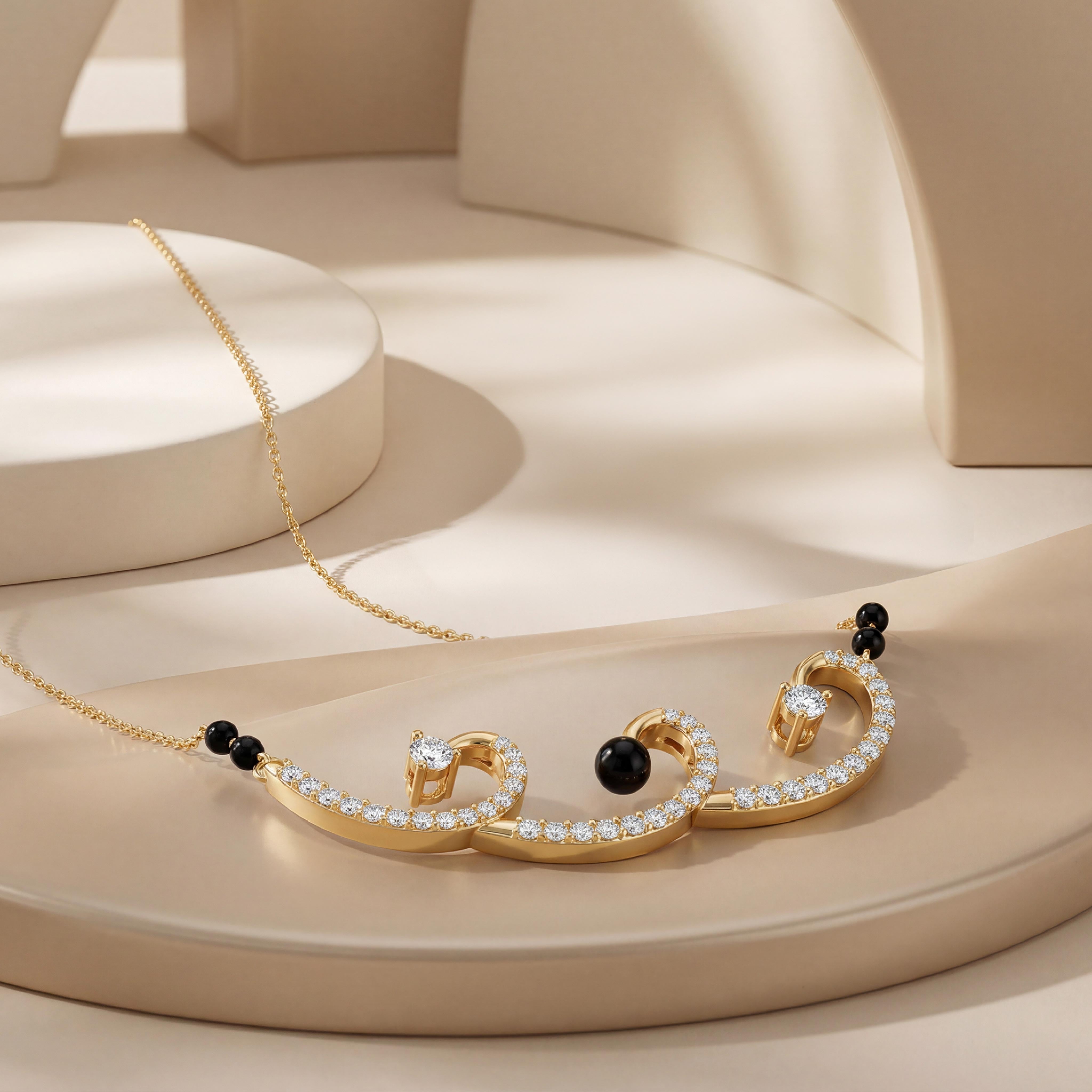 Spiral Loop Diamond Mangalsutra