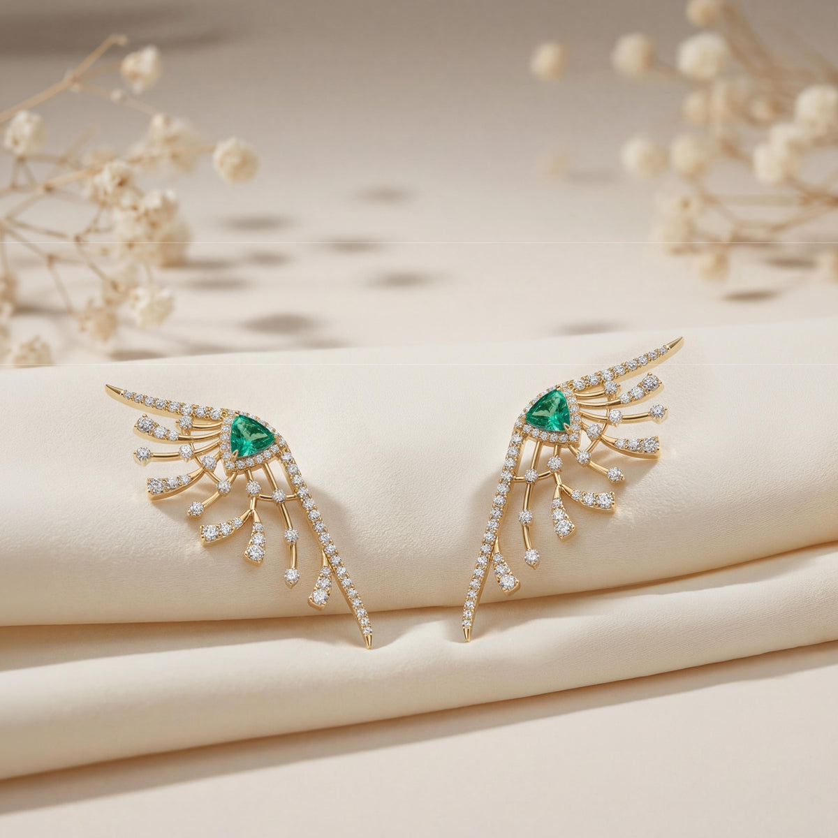 Flowy Butterfly Diamond Earrings