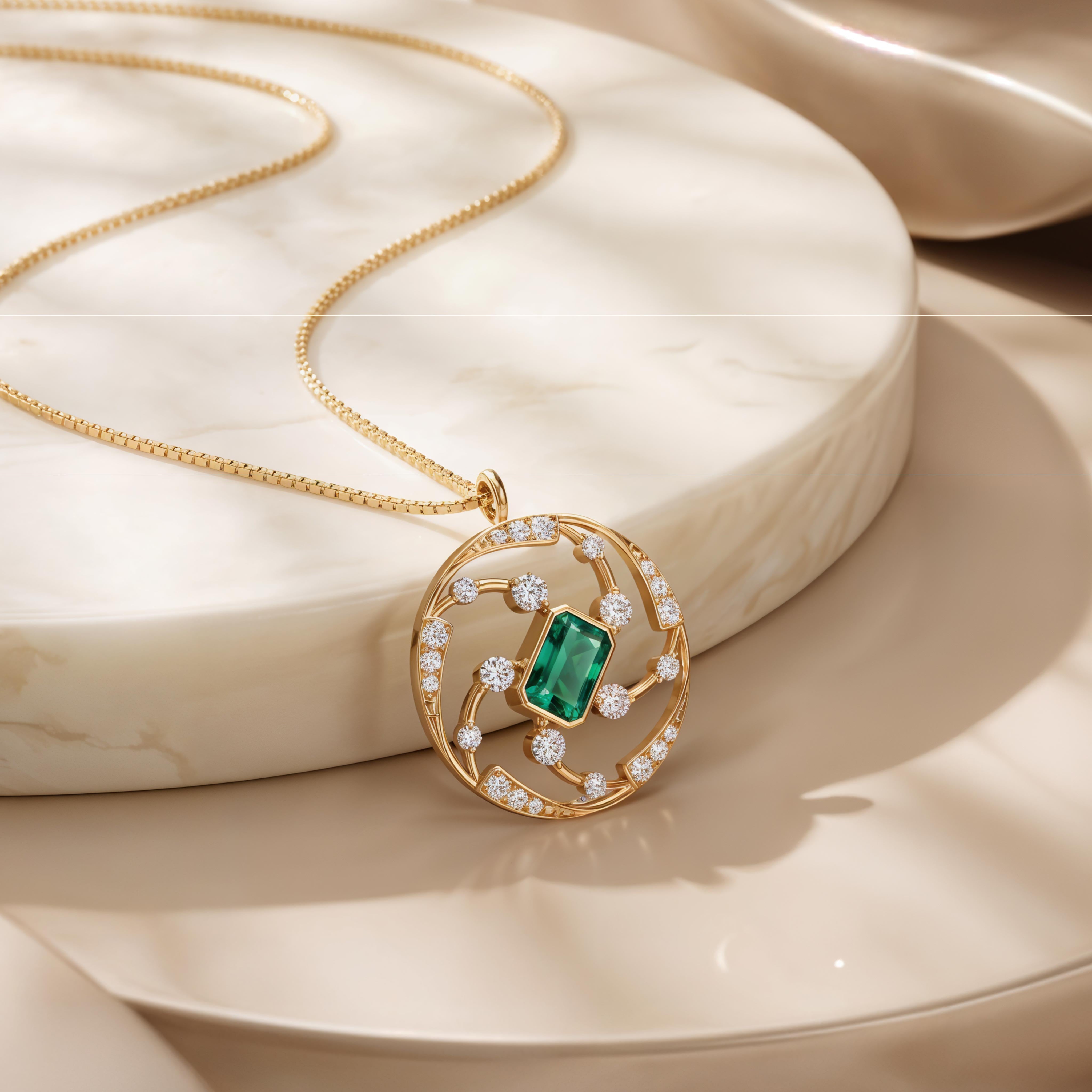 Spiral Loop Diamond Pendant
