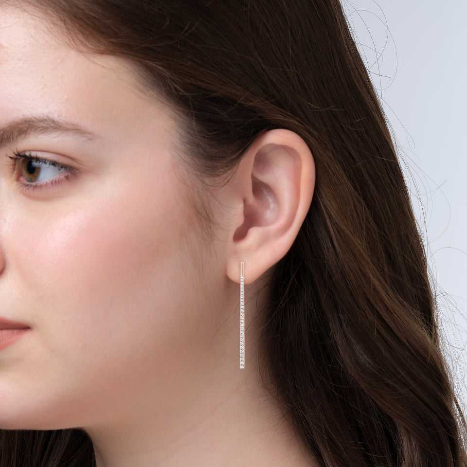 Sparkling Tower Diamond Earrings