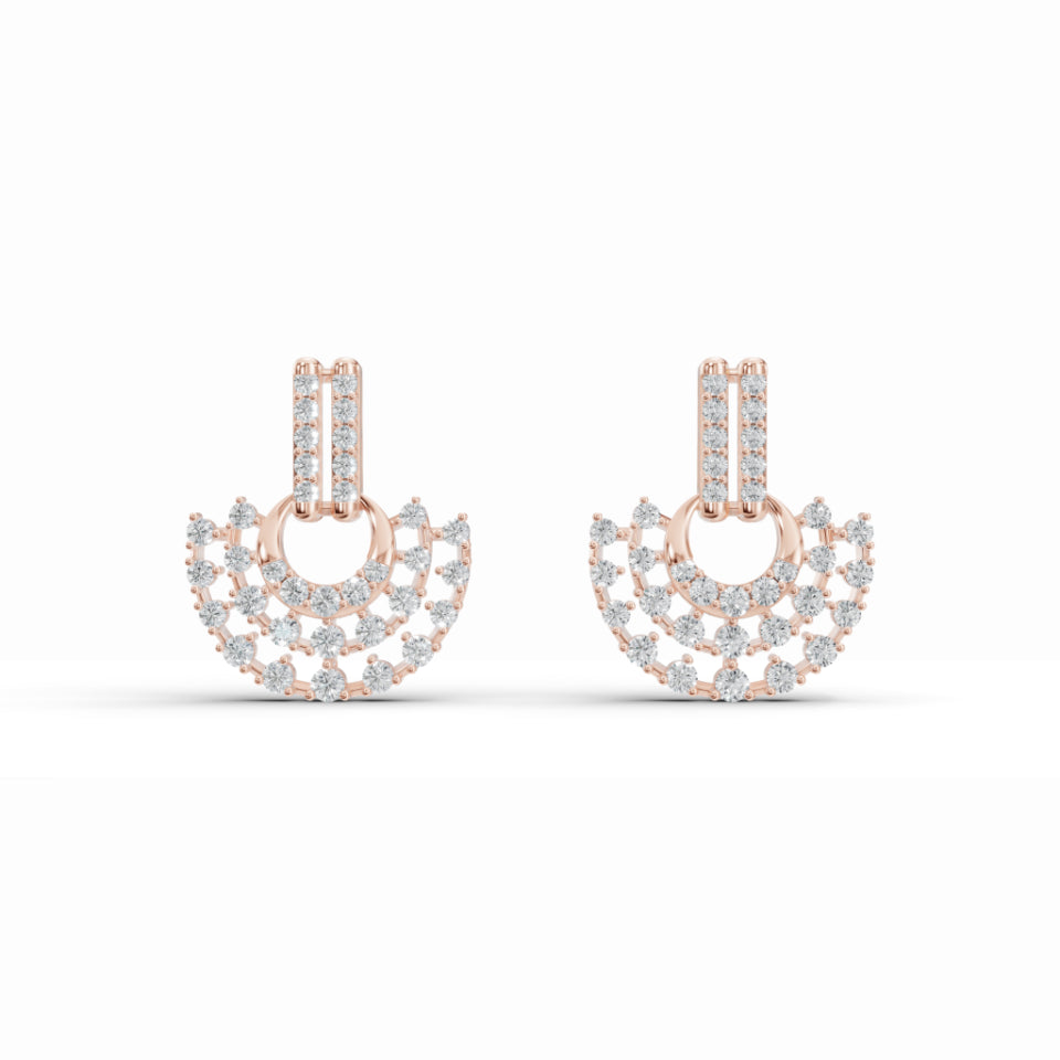 Diamond Crescent Earrings