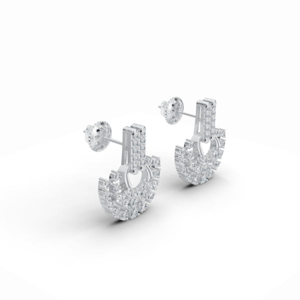 Diamond Crescent Earrings