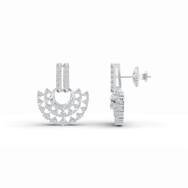 Diamond Crescent Earrings