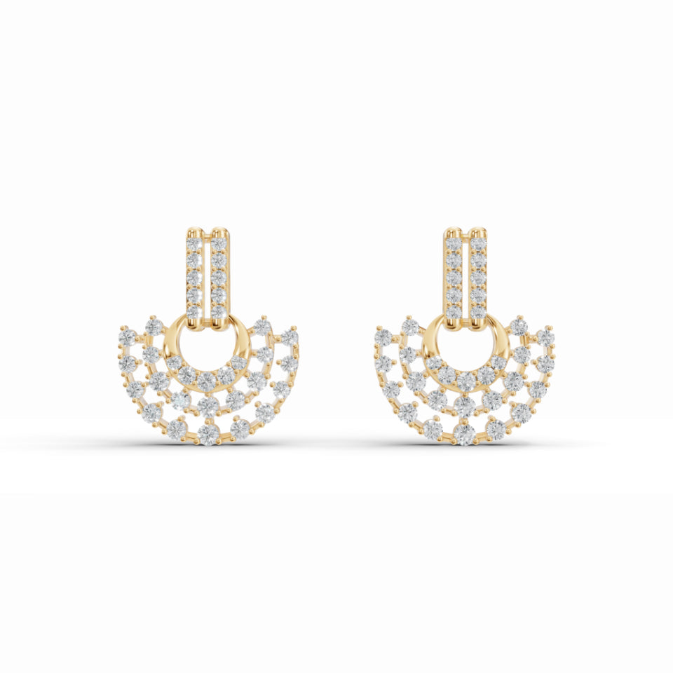 Diamond Crescent Earrings