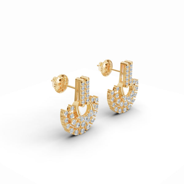 Diamond Crescent Earrings