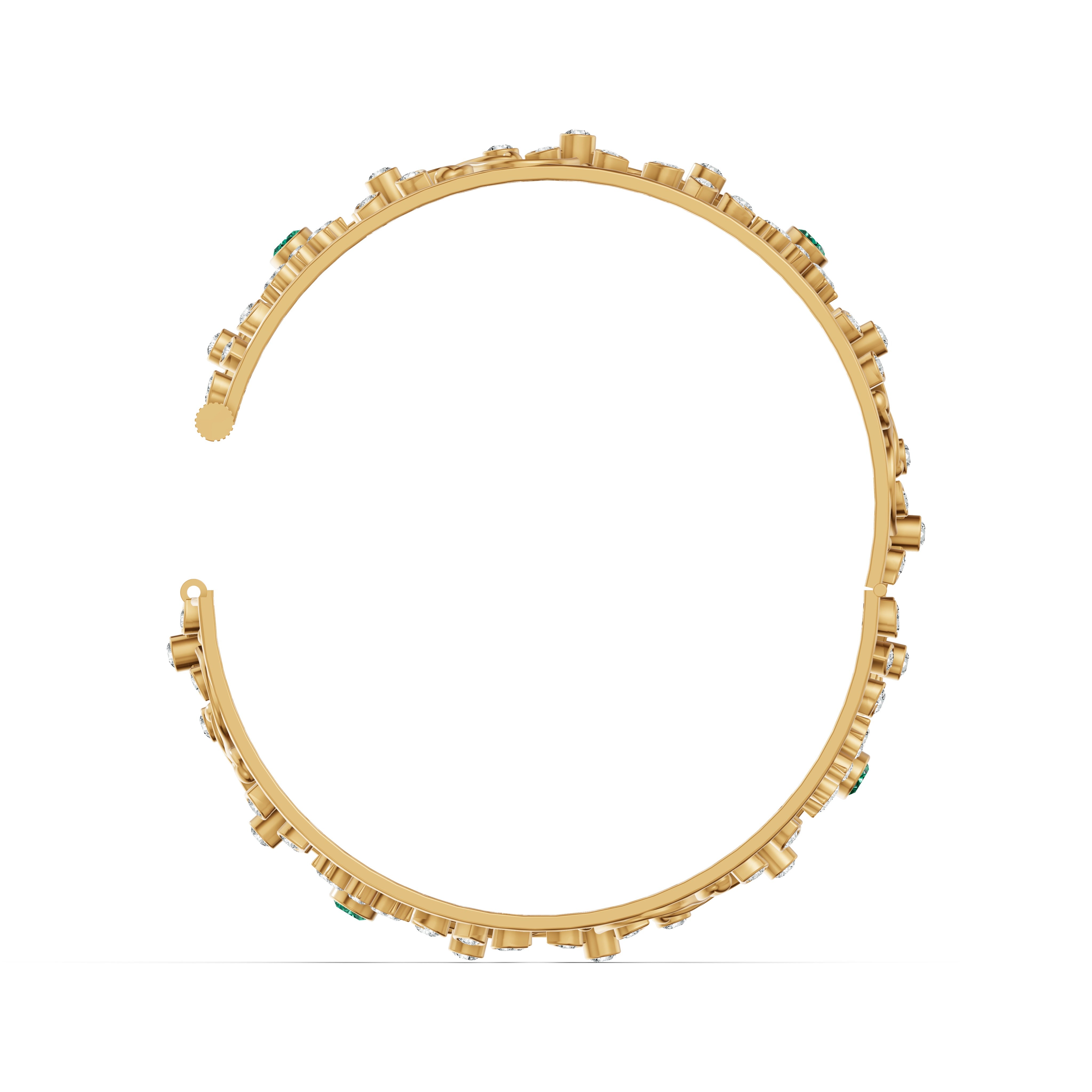 Emerald Bloom Diamond Bangle
