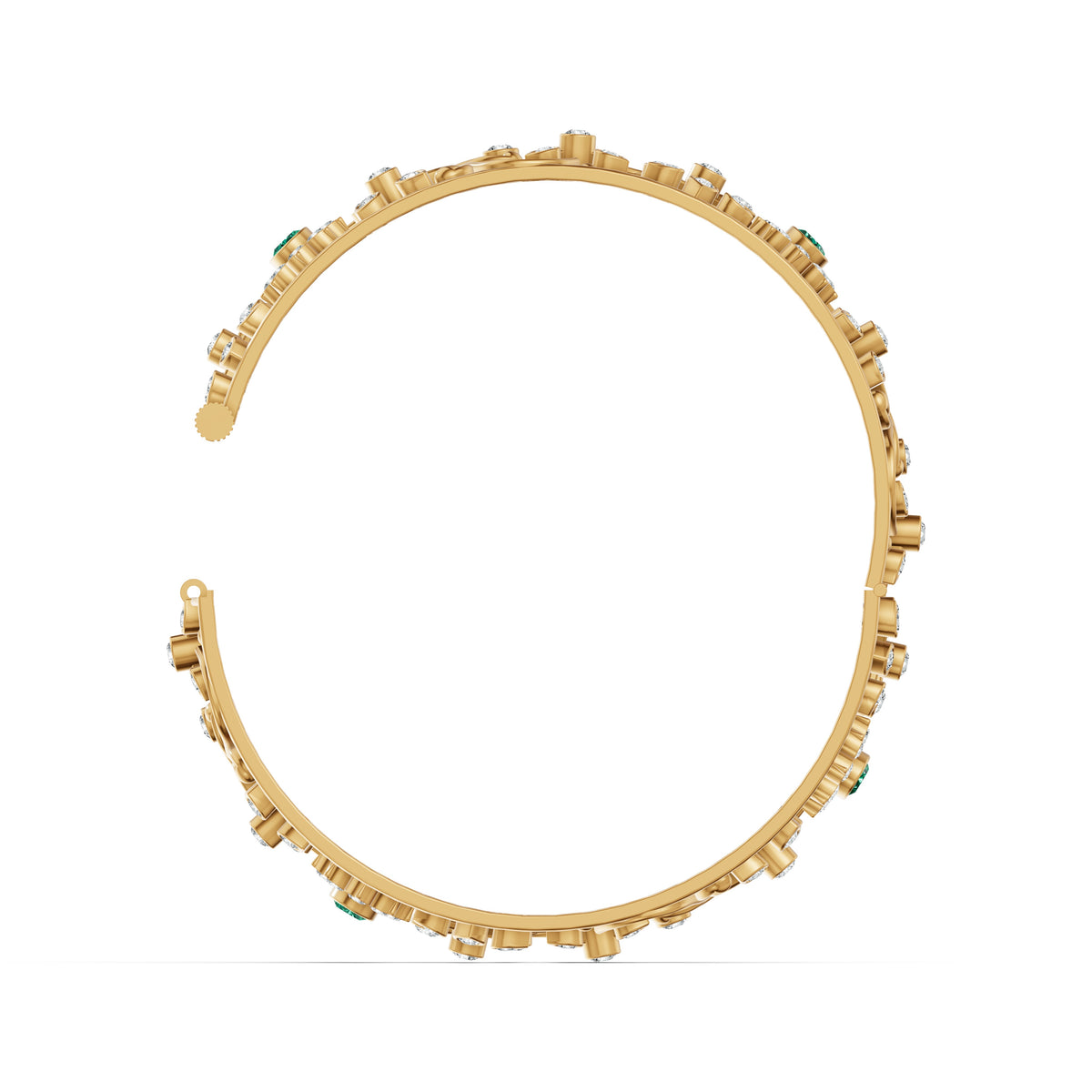 Emerald Bloom Diamond Bangle