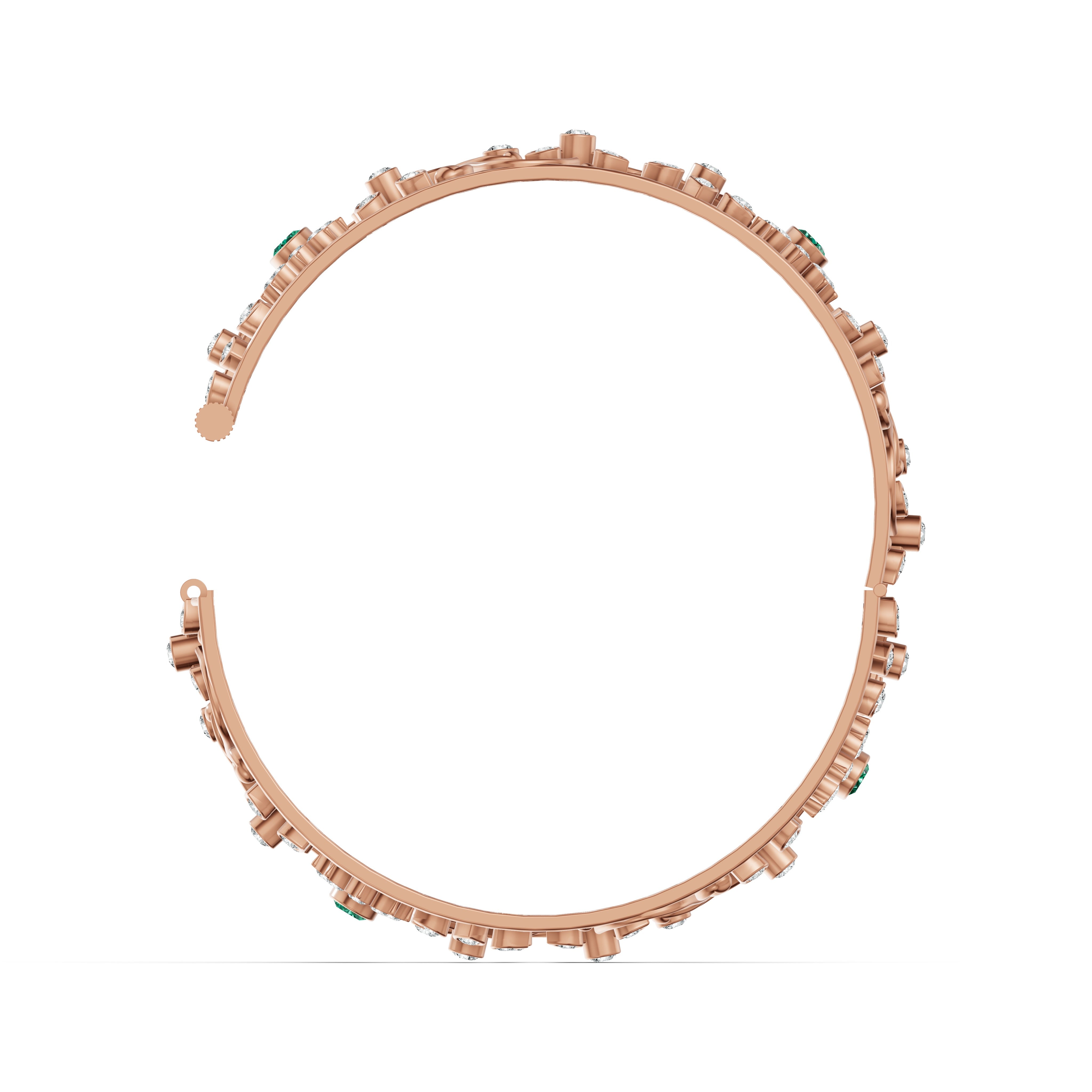 Emerald Bloom Diamond Bangle