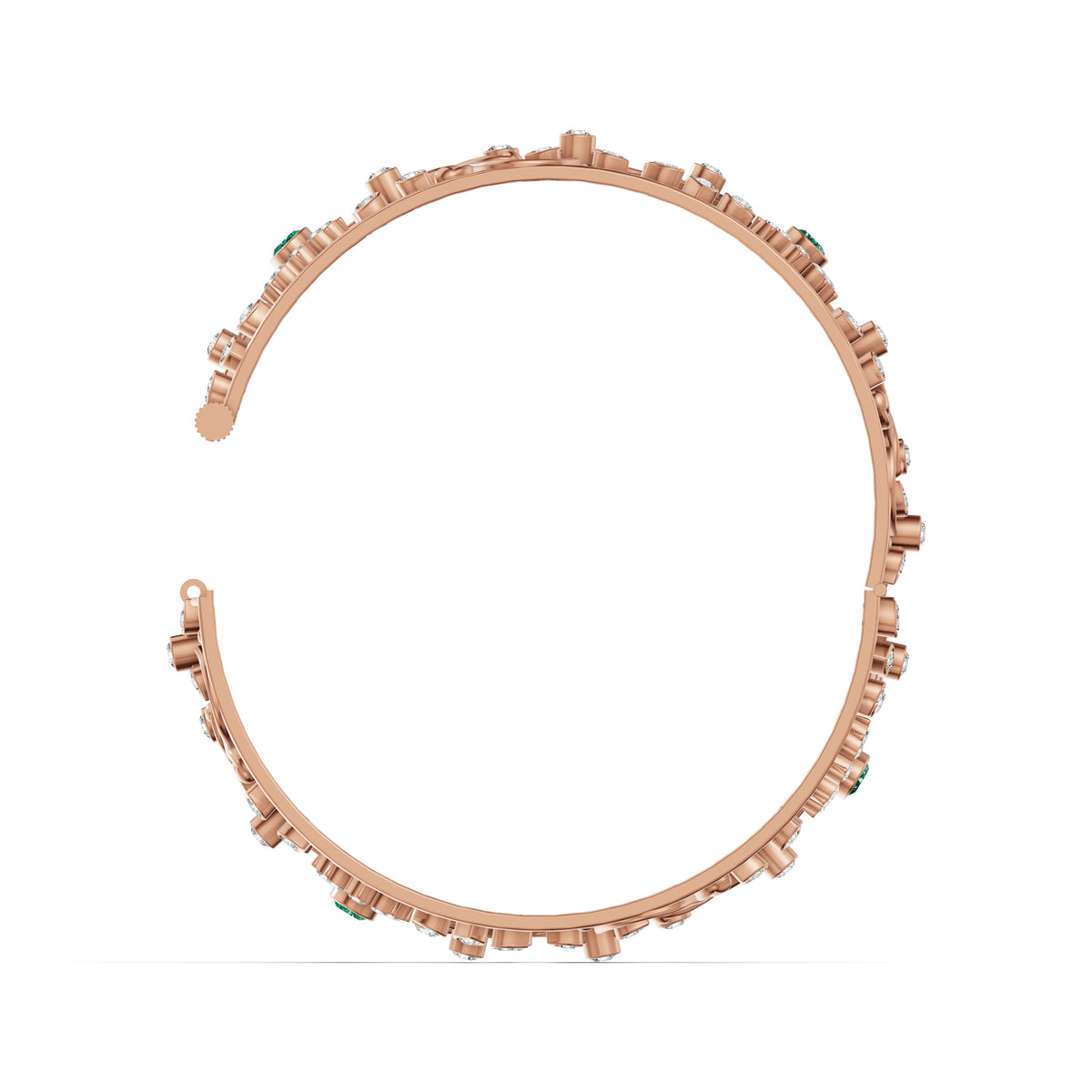 Emerald Bloom Diamond Bangle