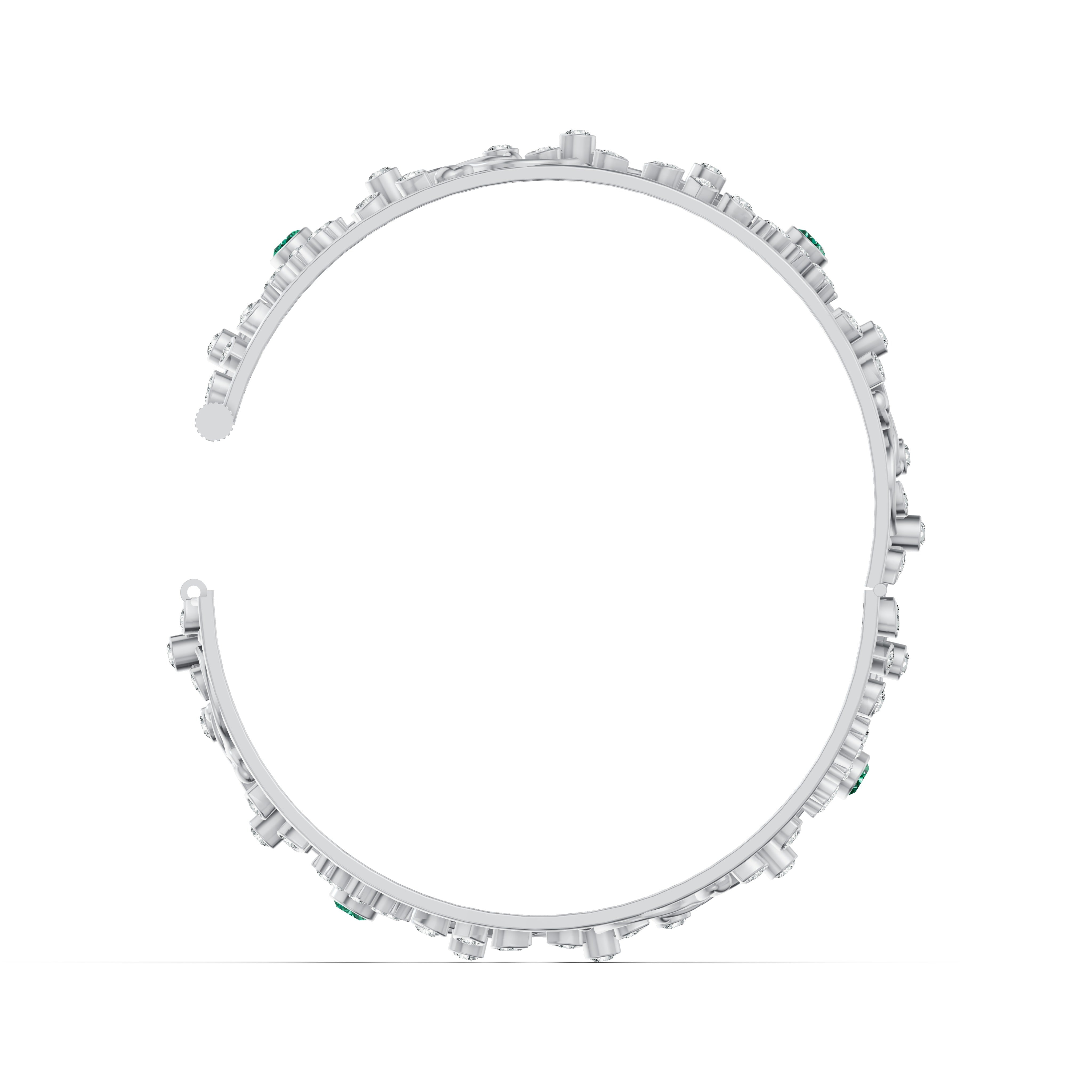 Emerald Bloom Diamond Bangle