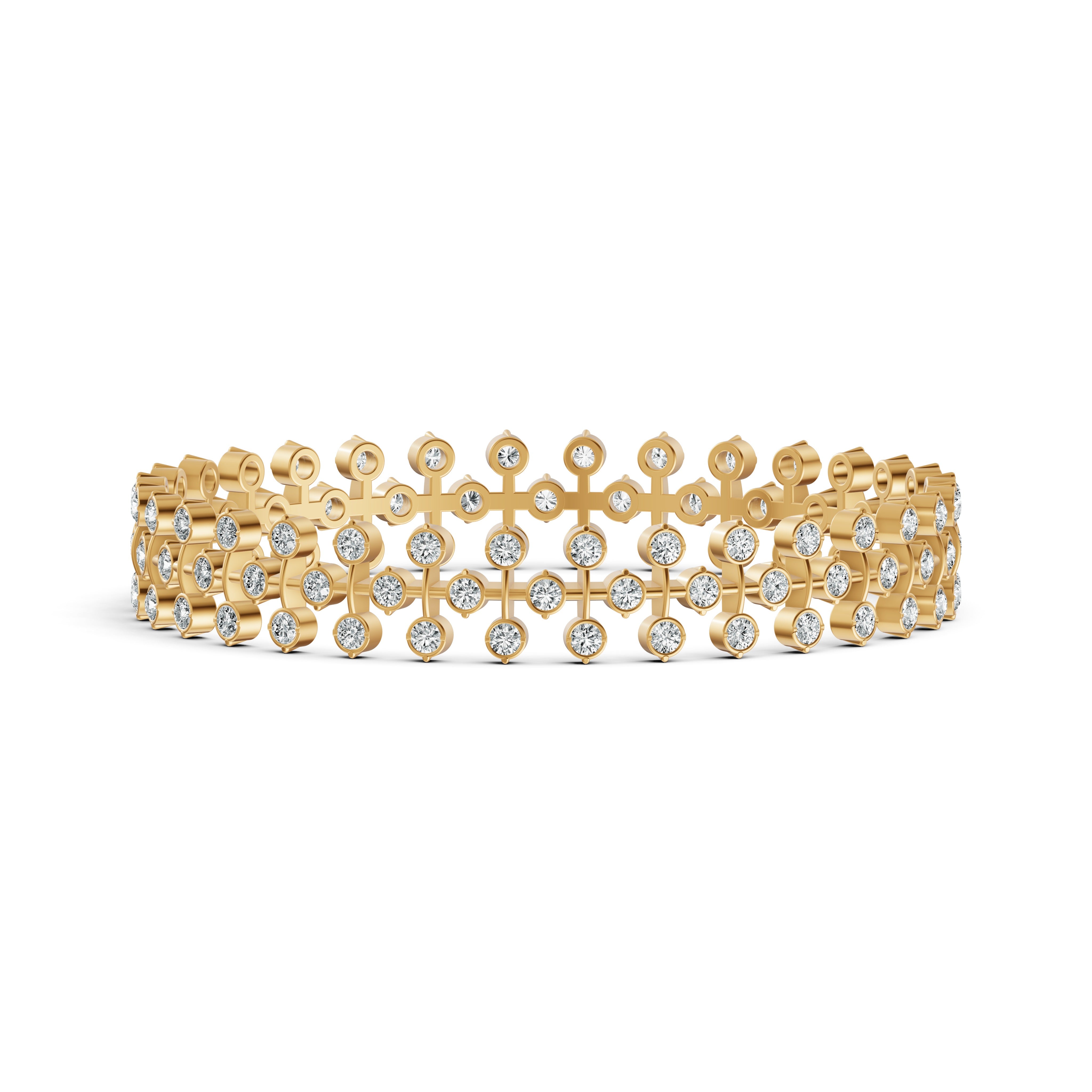Floral Link Diamond Bangle