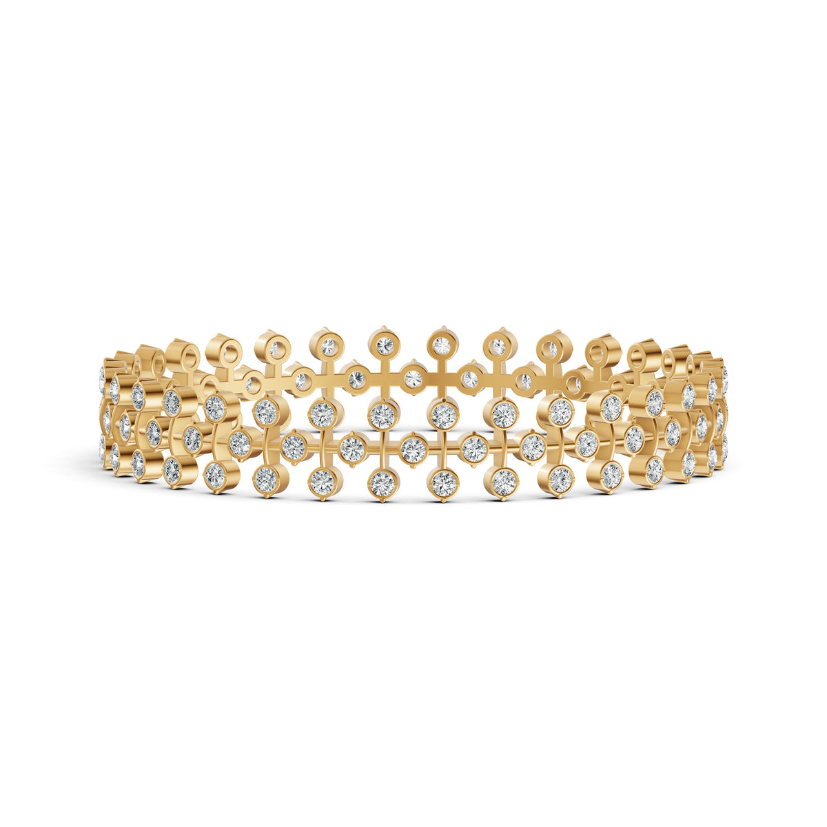Floral Link Diamond Bangle