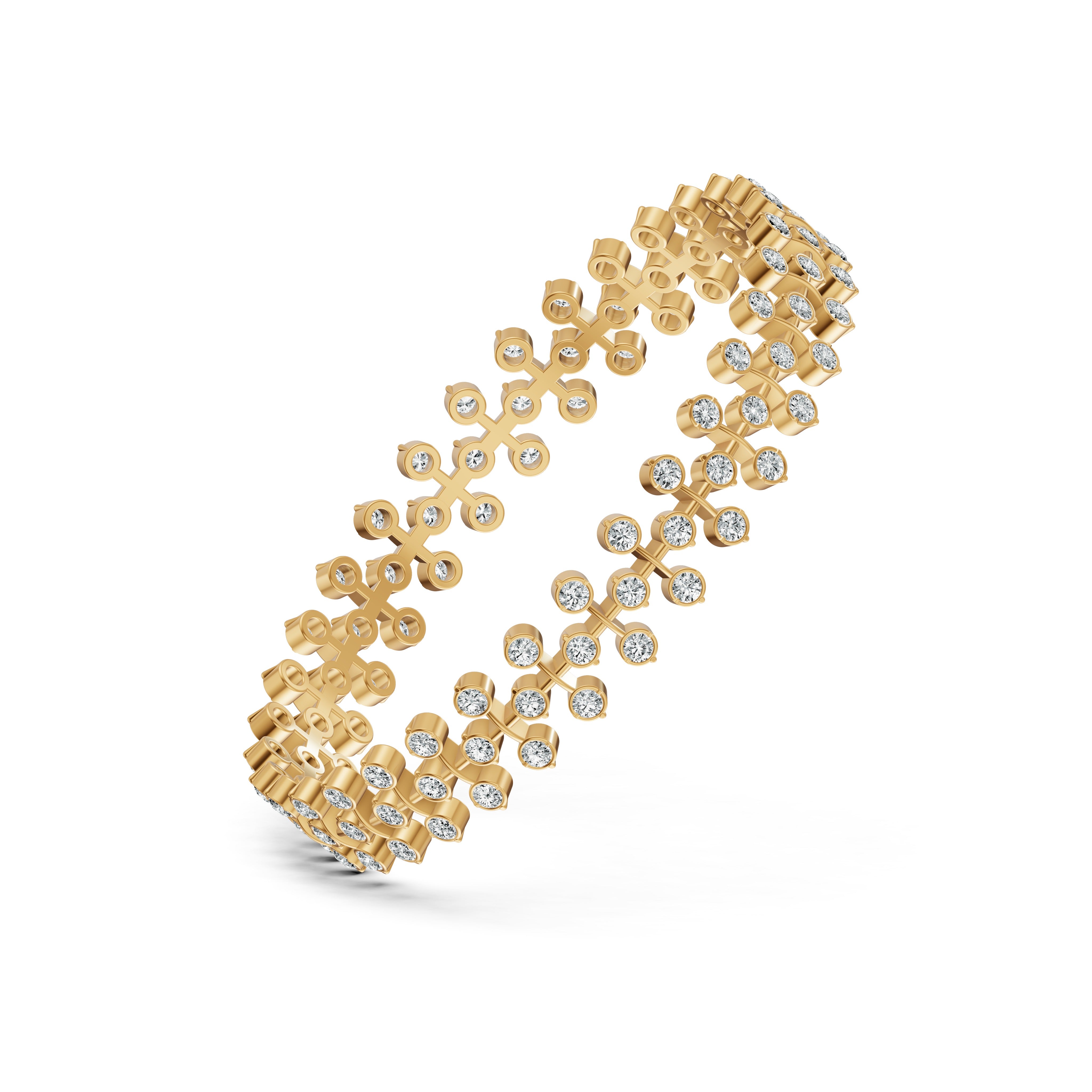Floral Link Diamond Bangle