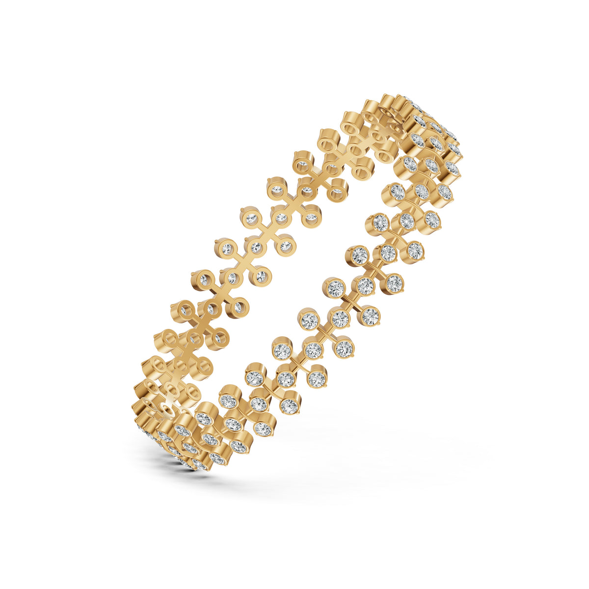 Floral Link Diamond Bangle