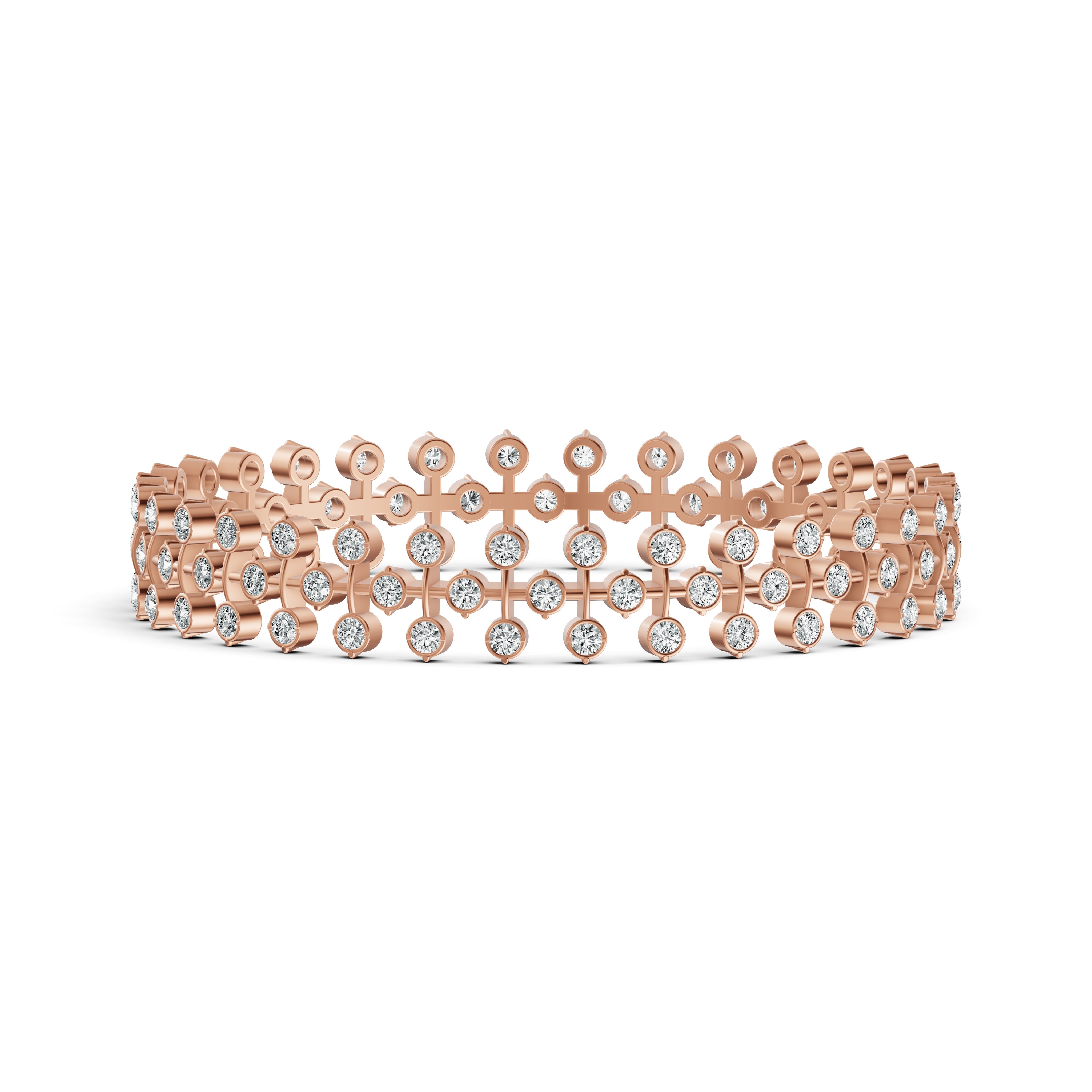 Floral Link Diamond Bangle