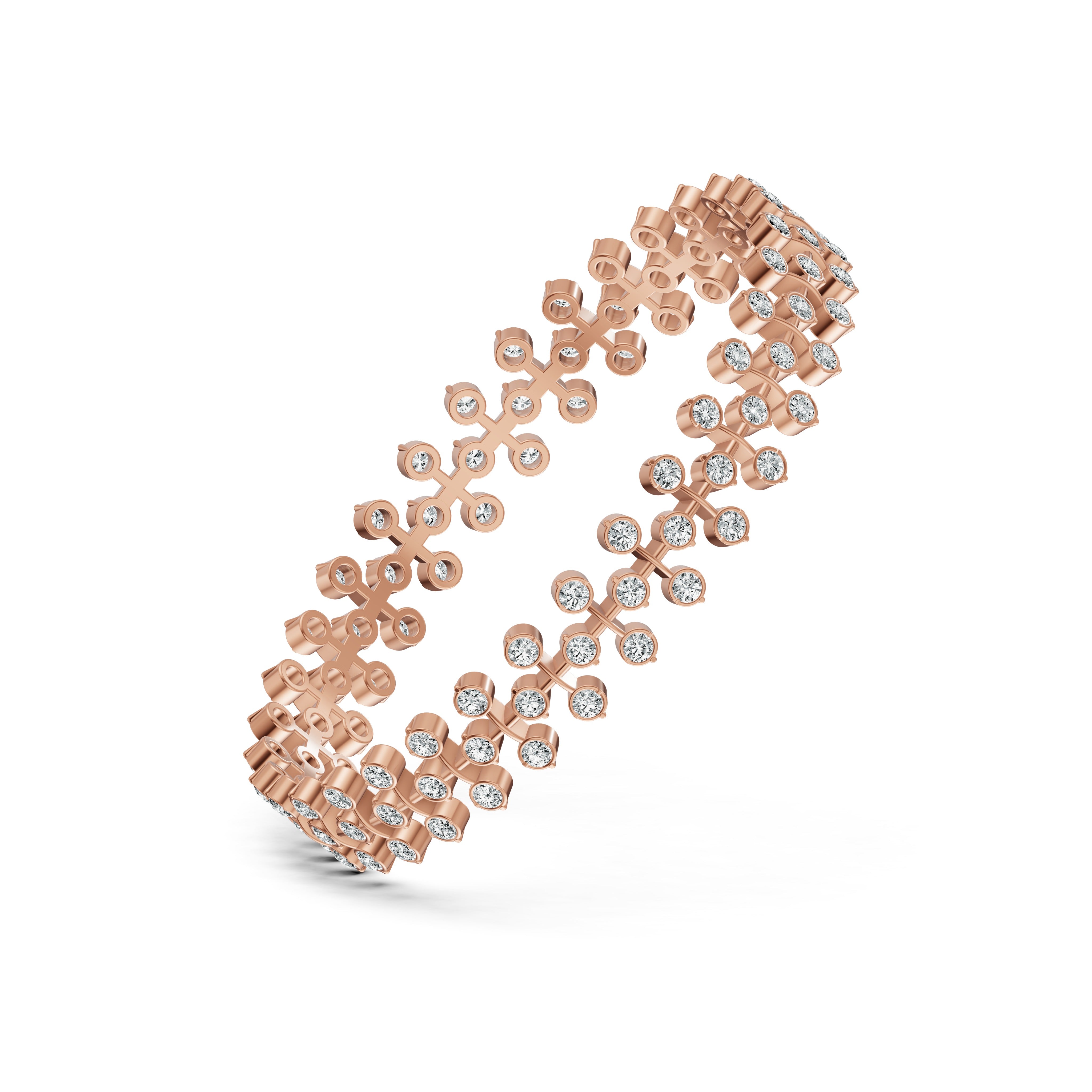 Floral Link Diamond Bangle