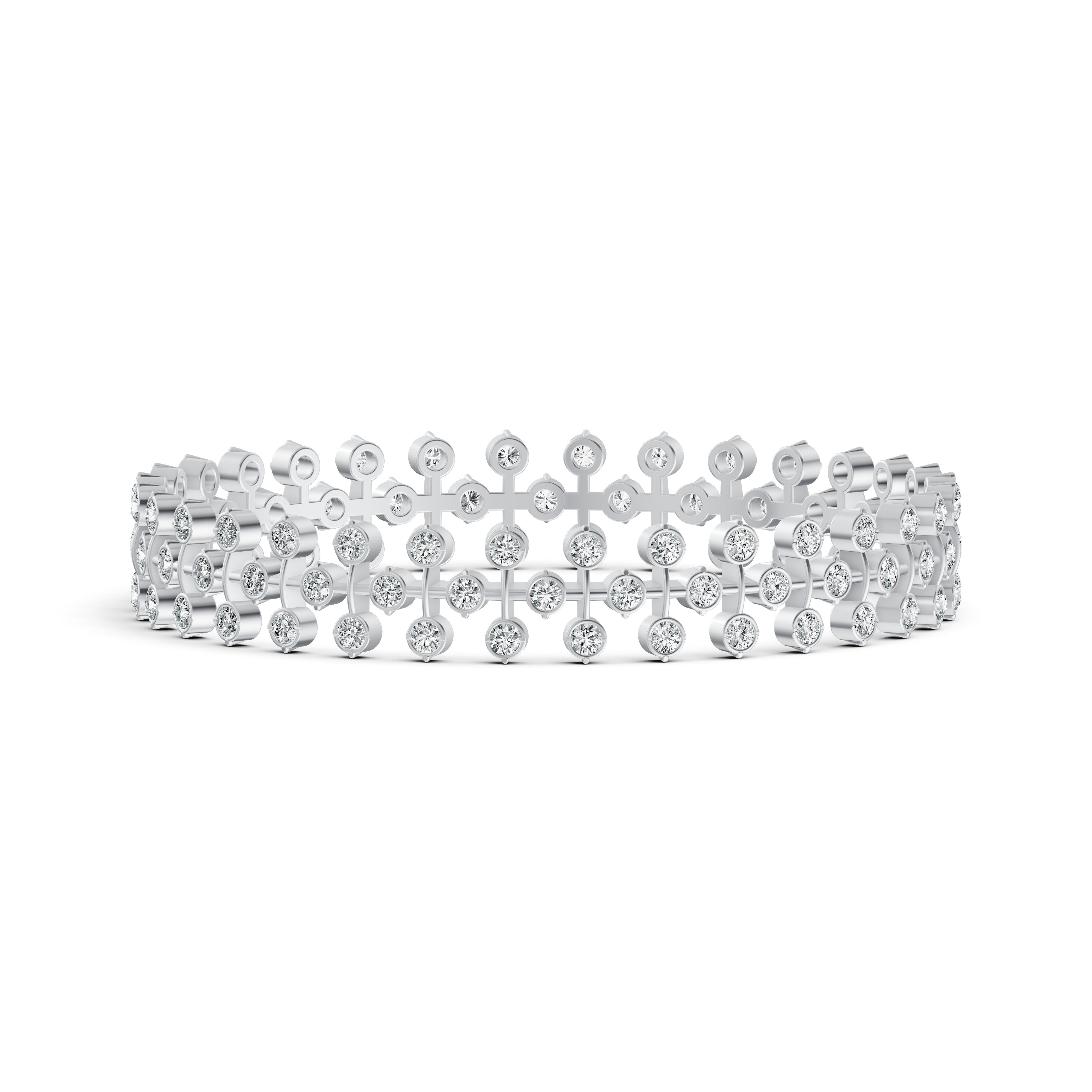 Floral Link Diamond Bangle