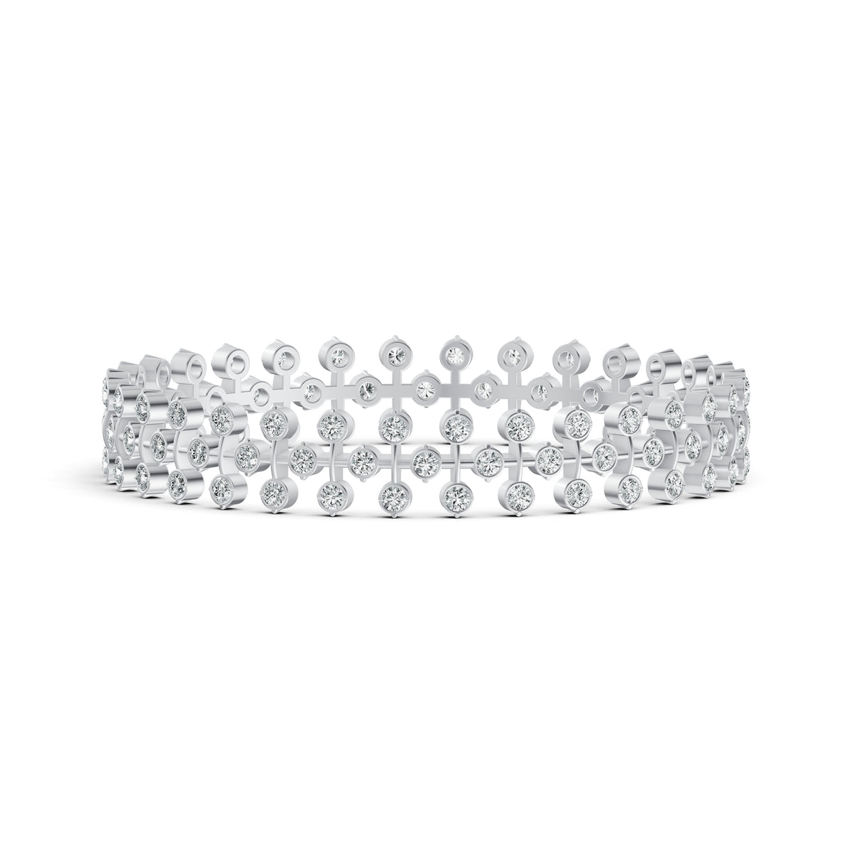 Floral Link Diamond Bangle