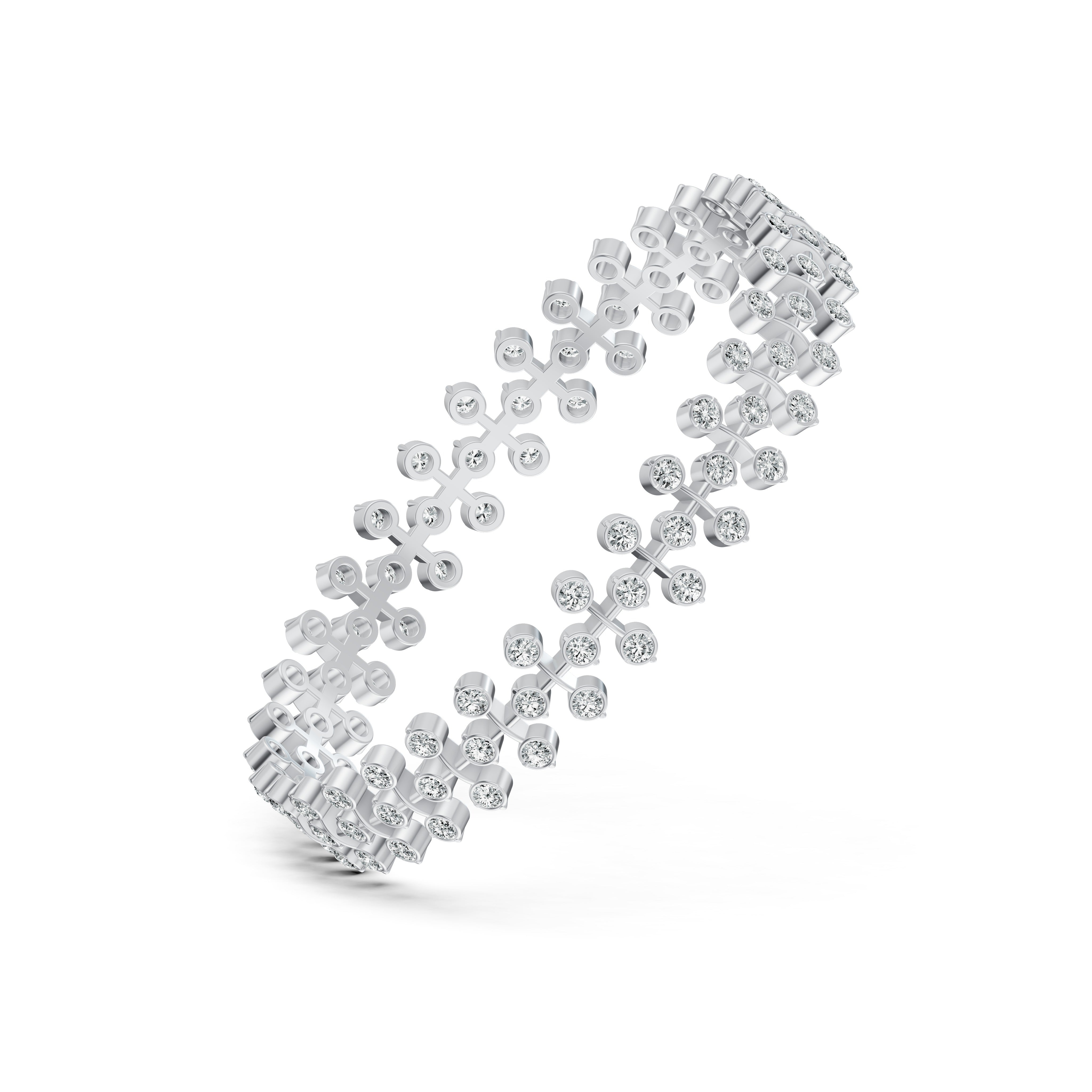 Floral Link Diamond Bangle
