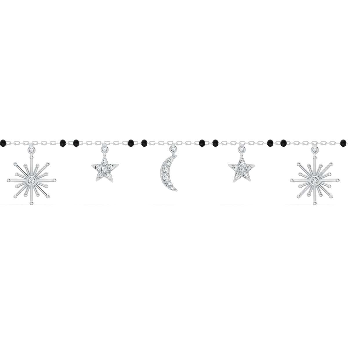 Celestial Harmony Charm Diamond Bracelet