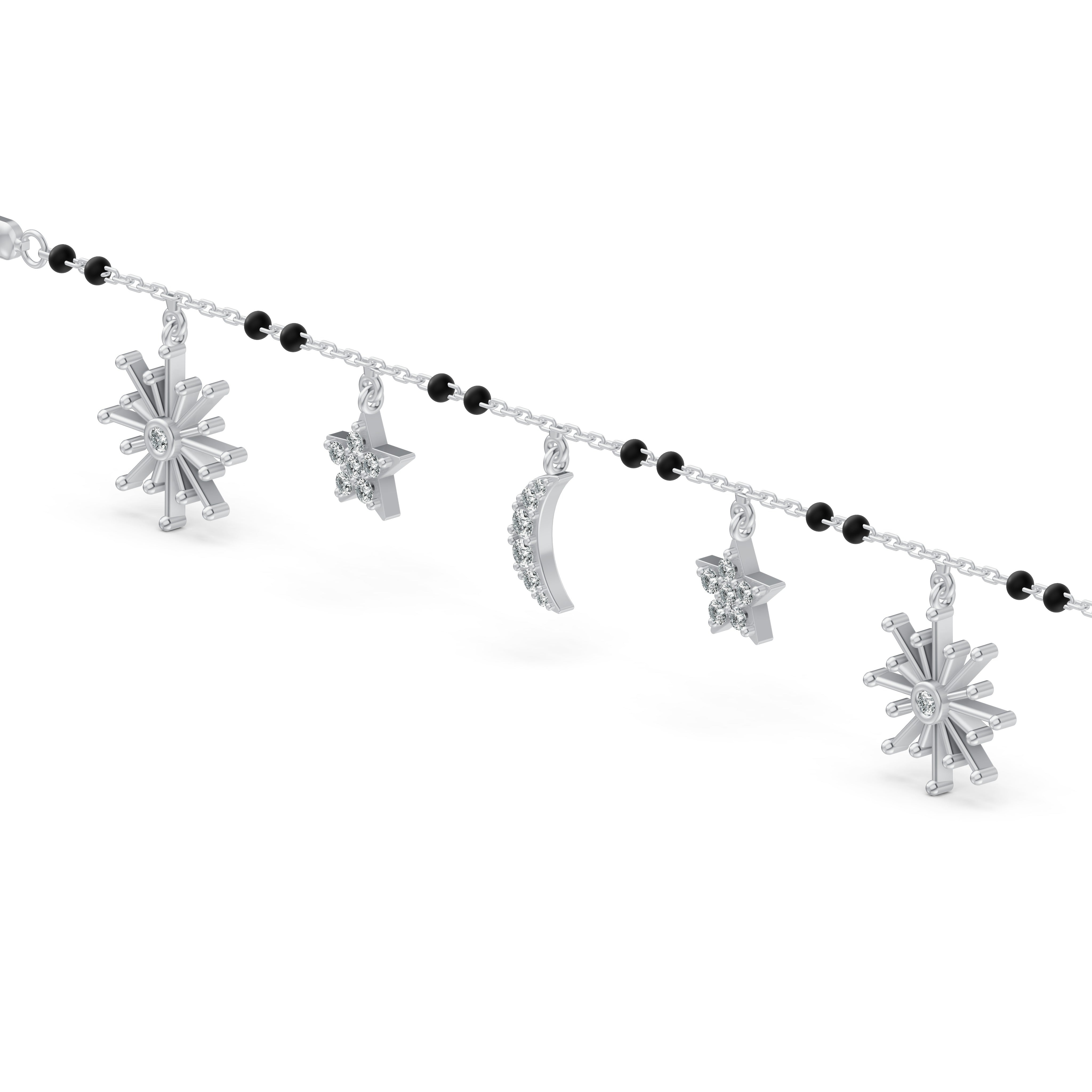 Celestial Harmony Charm Diamond Bracelet