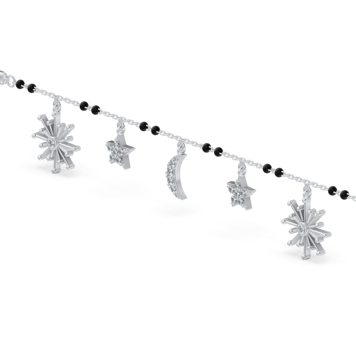 Celestial Harmony Charm Diamond Bracelet