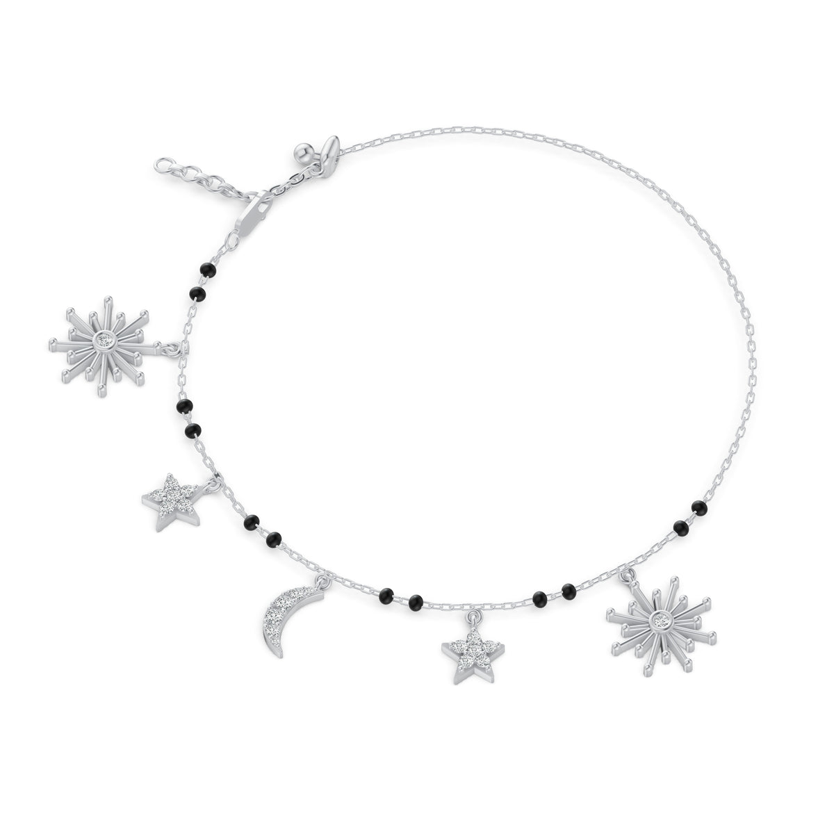 Celestial Harmony Charm Diamond Bracelet