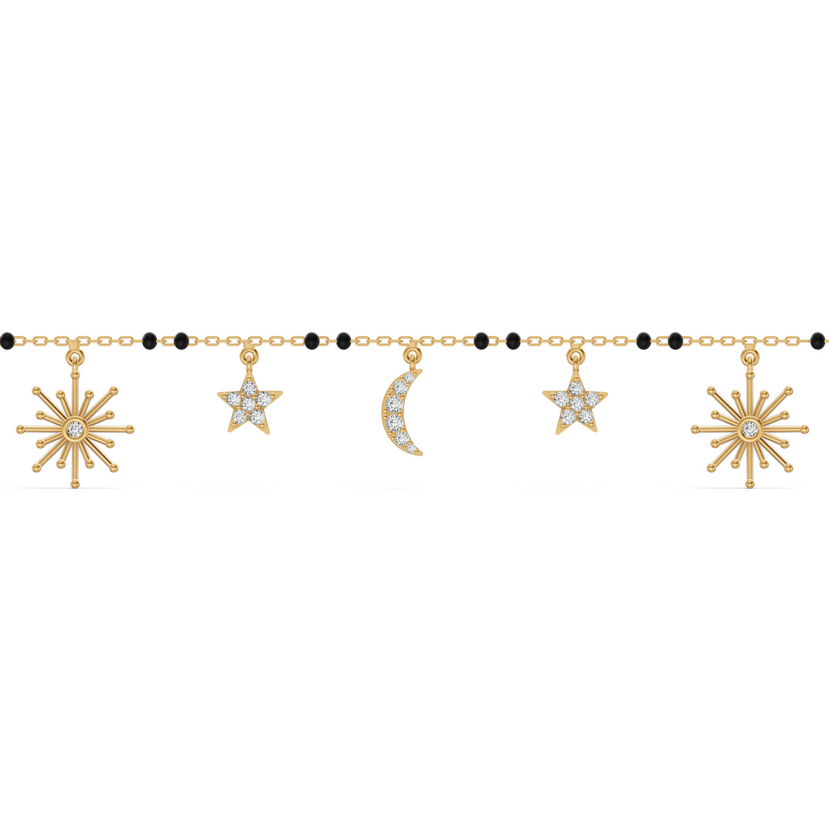 Celestial Harmony Charm Diamond Bracelet